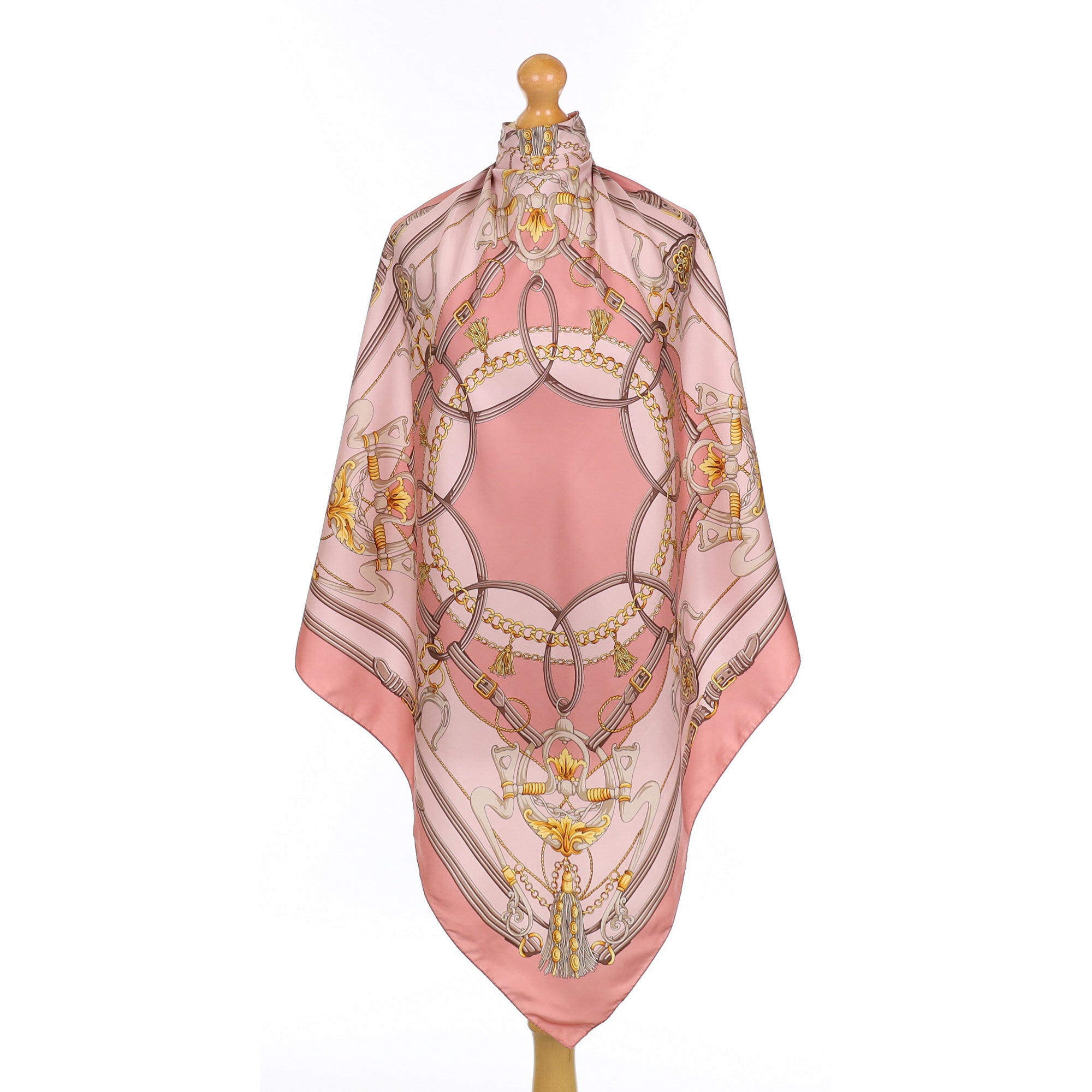 Pink Baroque Style Silk Scarf