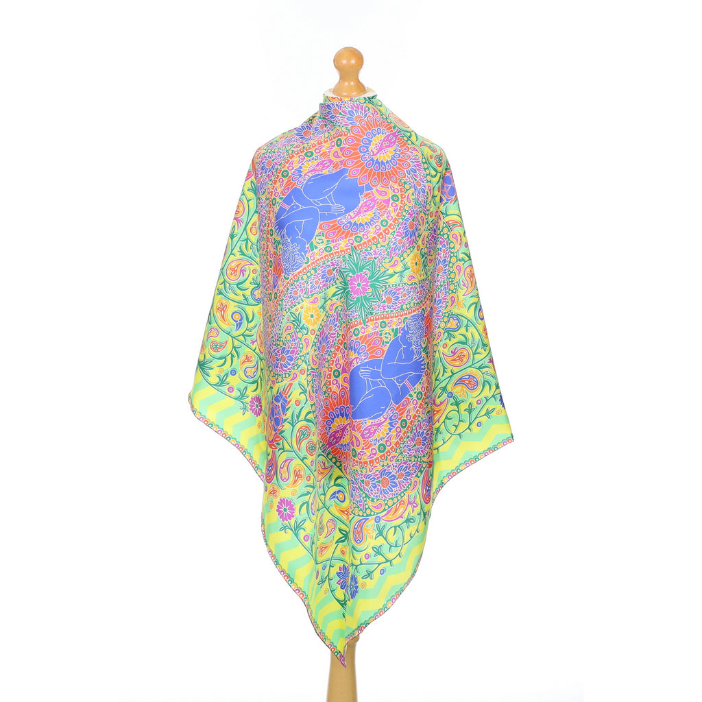 Brand New Furious Goose Green Paisley Silk Scarf