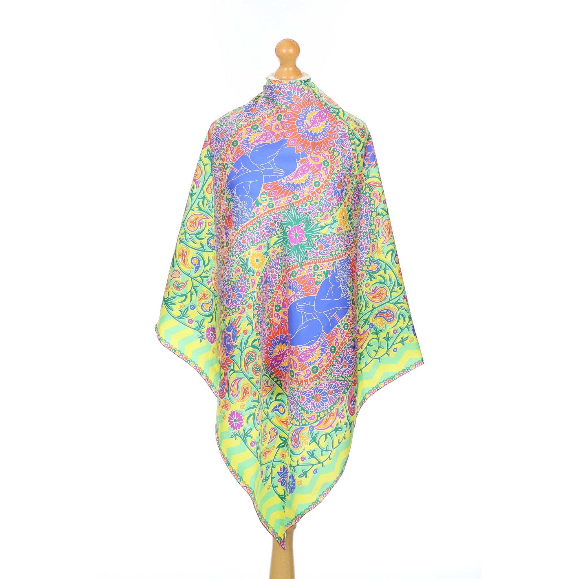 Brand New Furious Goose Green Paisley Silk Scarf