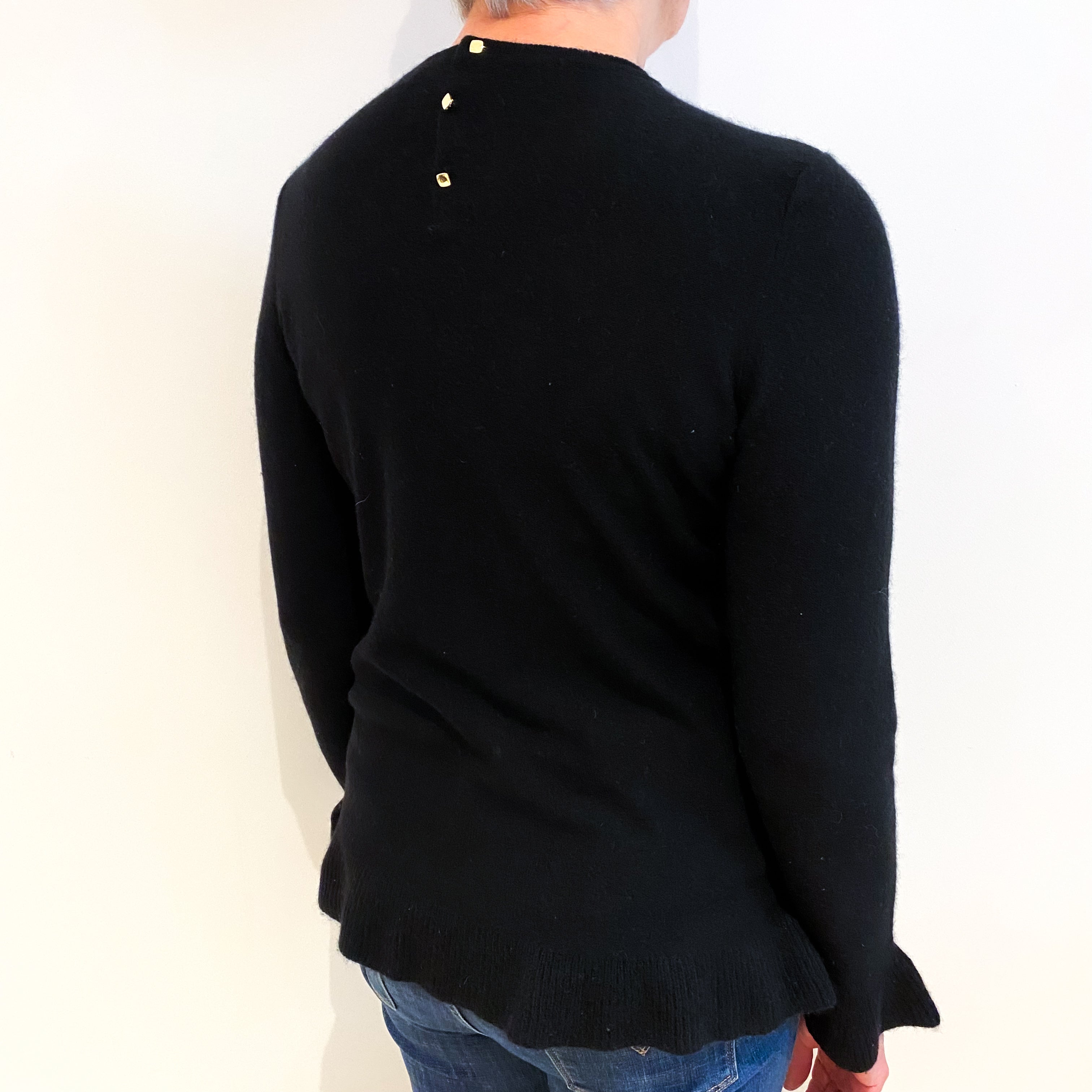 Black Cashmere Crew Neck Jumper Medium