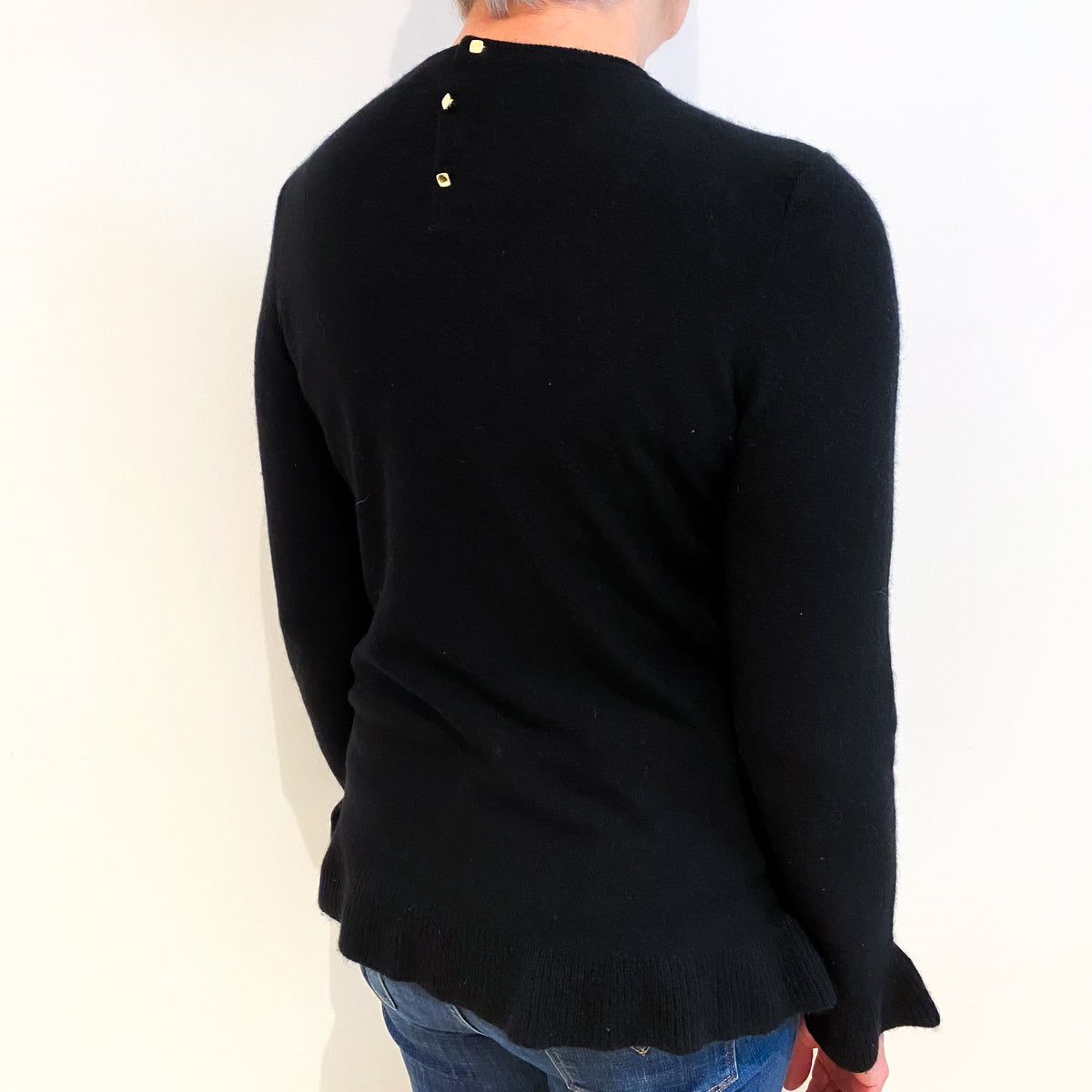 Black Cashmere Crew Neck Jumper Medium