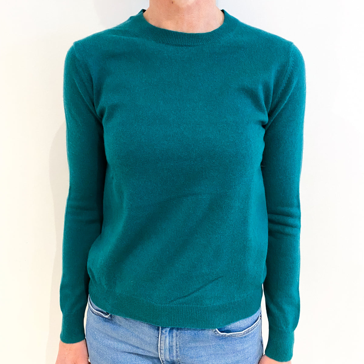 Emerald Green Cashmere Crew Neck Jumper Small