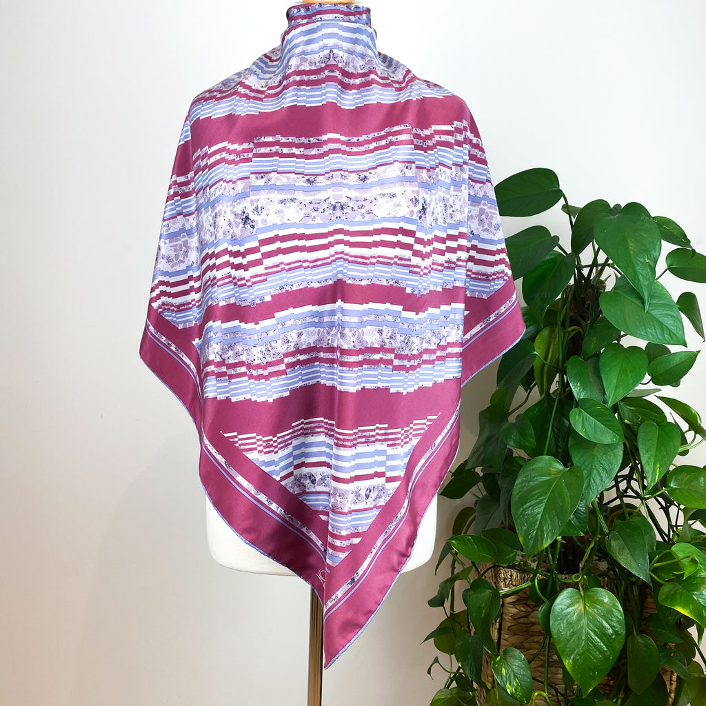 Ostinelli Pink Striped Silk Scarf