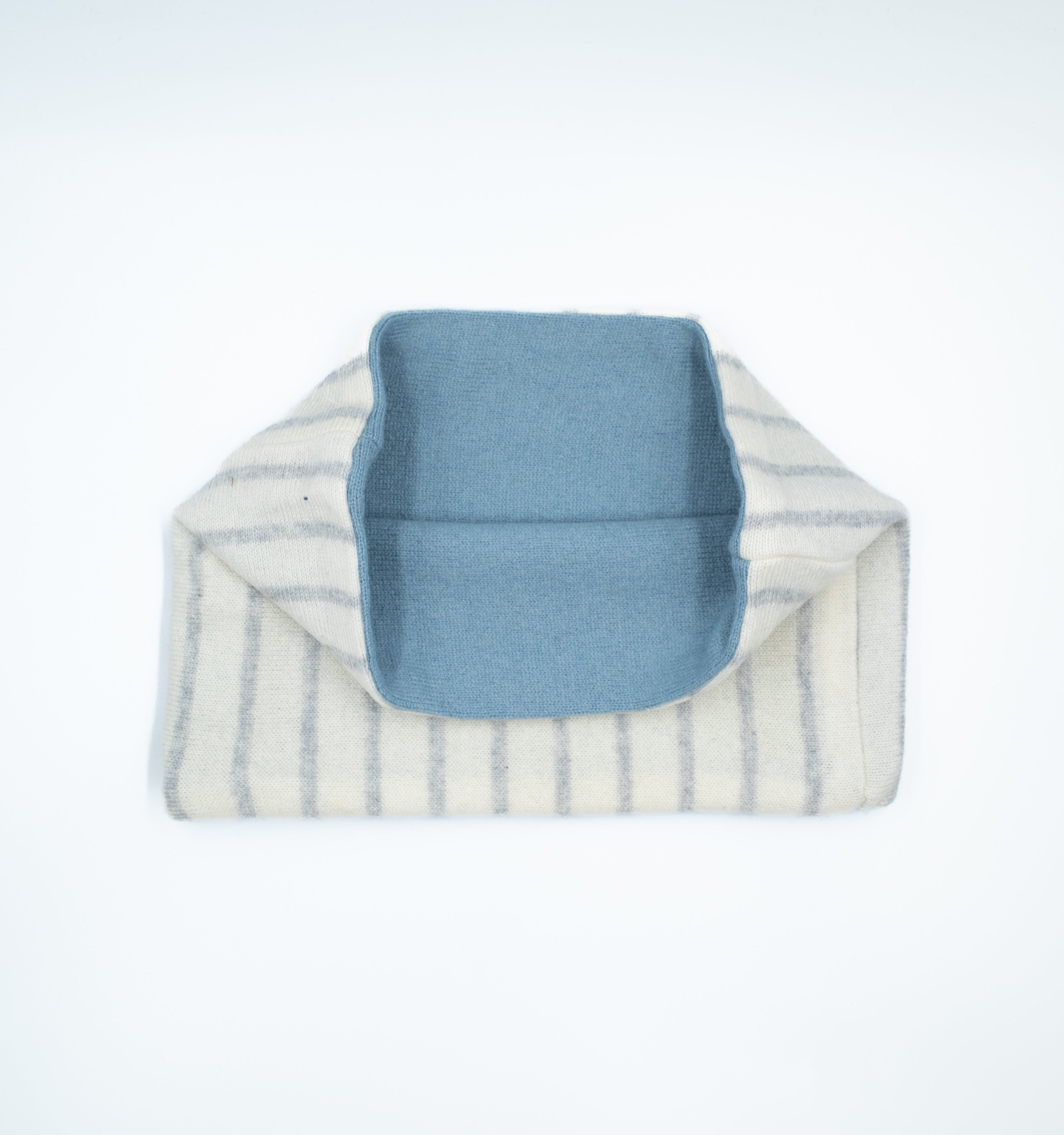 Blue and Cream Striped Neck Warmer