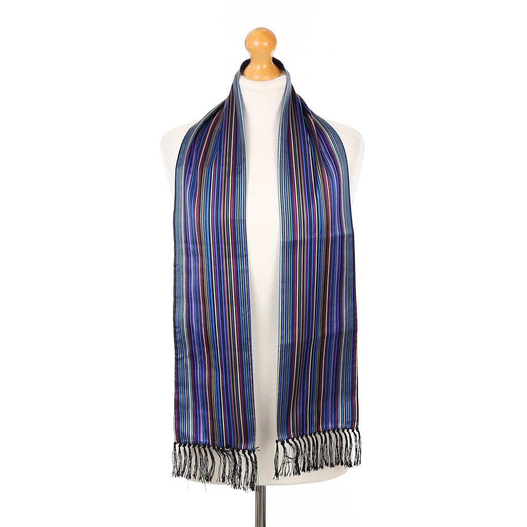 Duchamp Woven Striped Silk Scarf