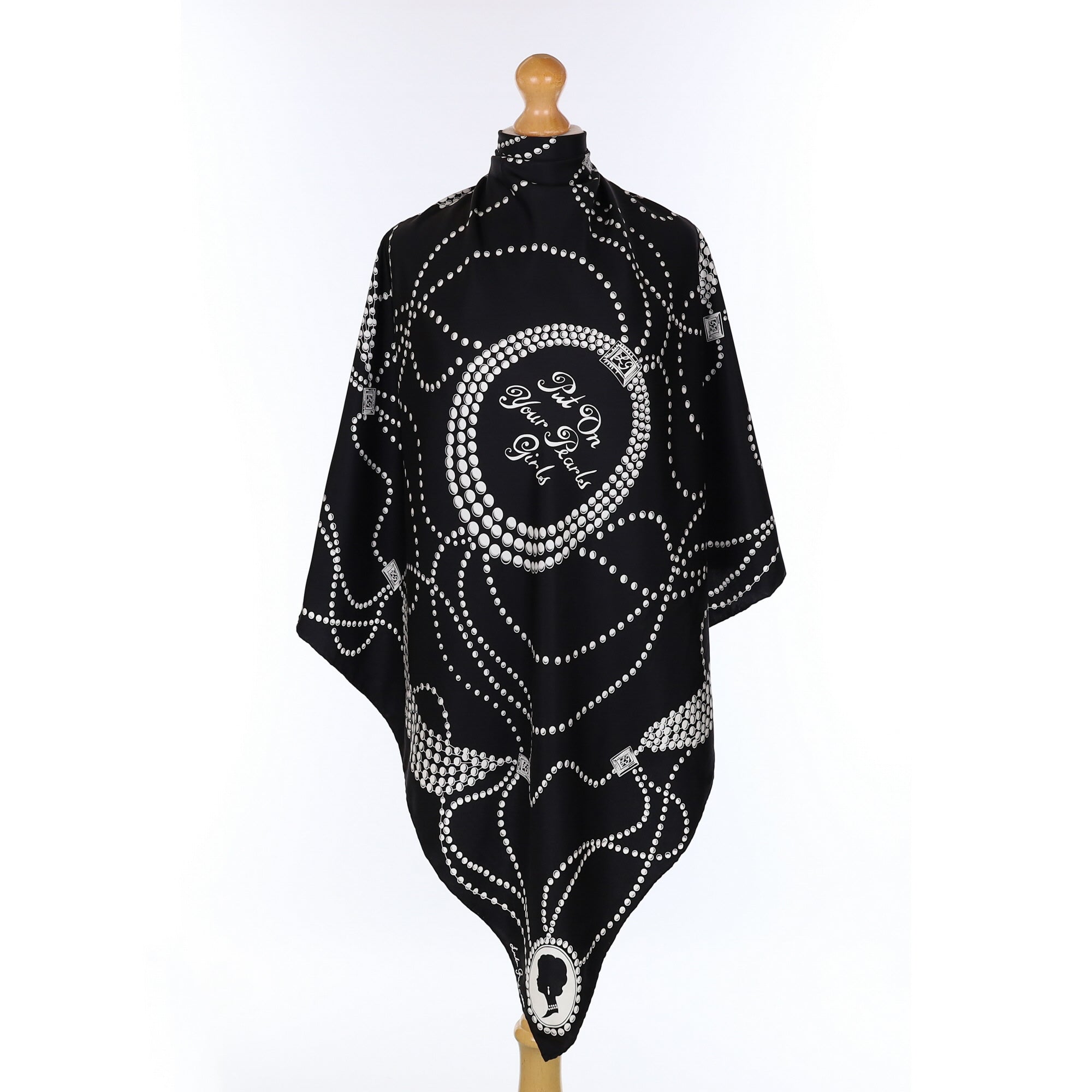 Lulu Guinness Pearl Bead Design Silk Scarf