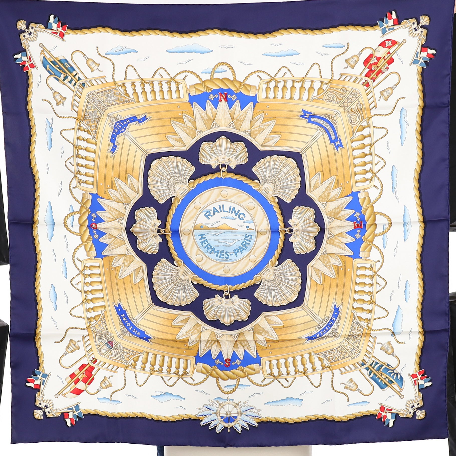 Brand New Boxed Hermès Railing Silk Scarf