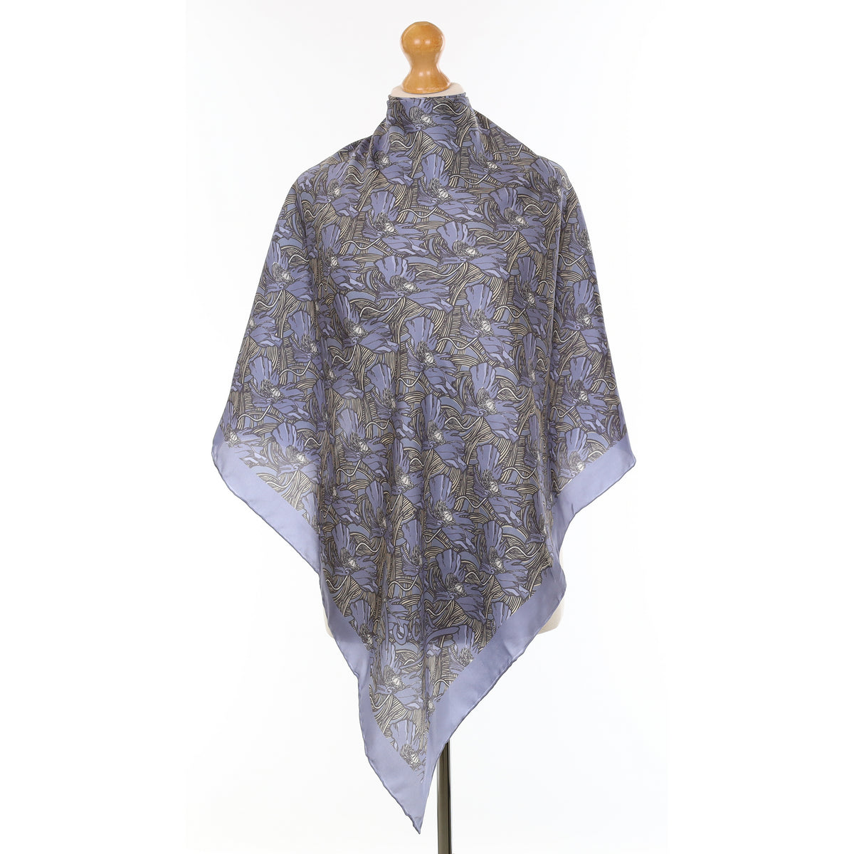 Beckford Silk Purple Floral Silk Scarf