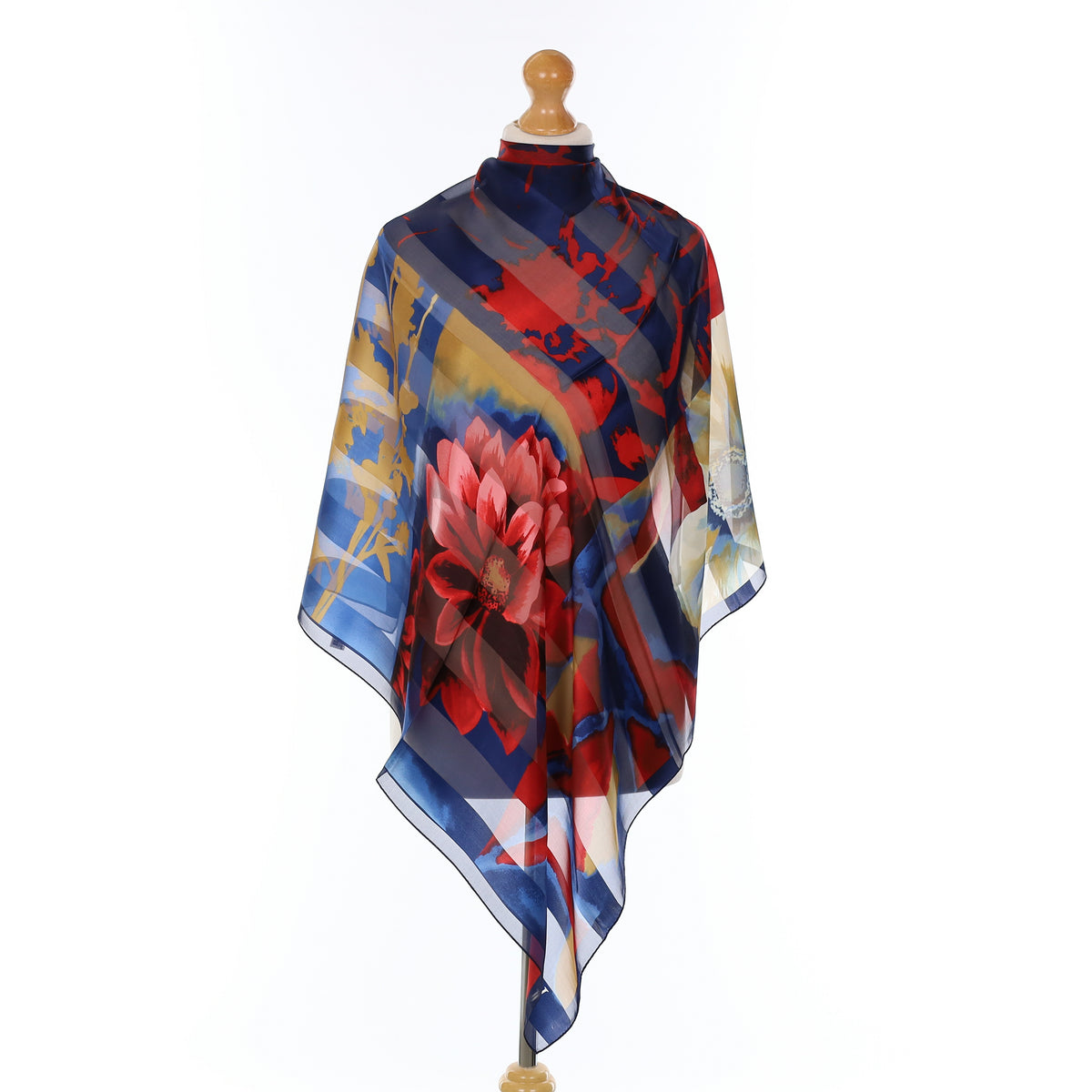 Brand New Abstract Floral Silk Scarf