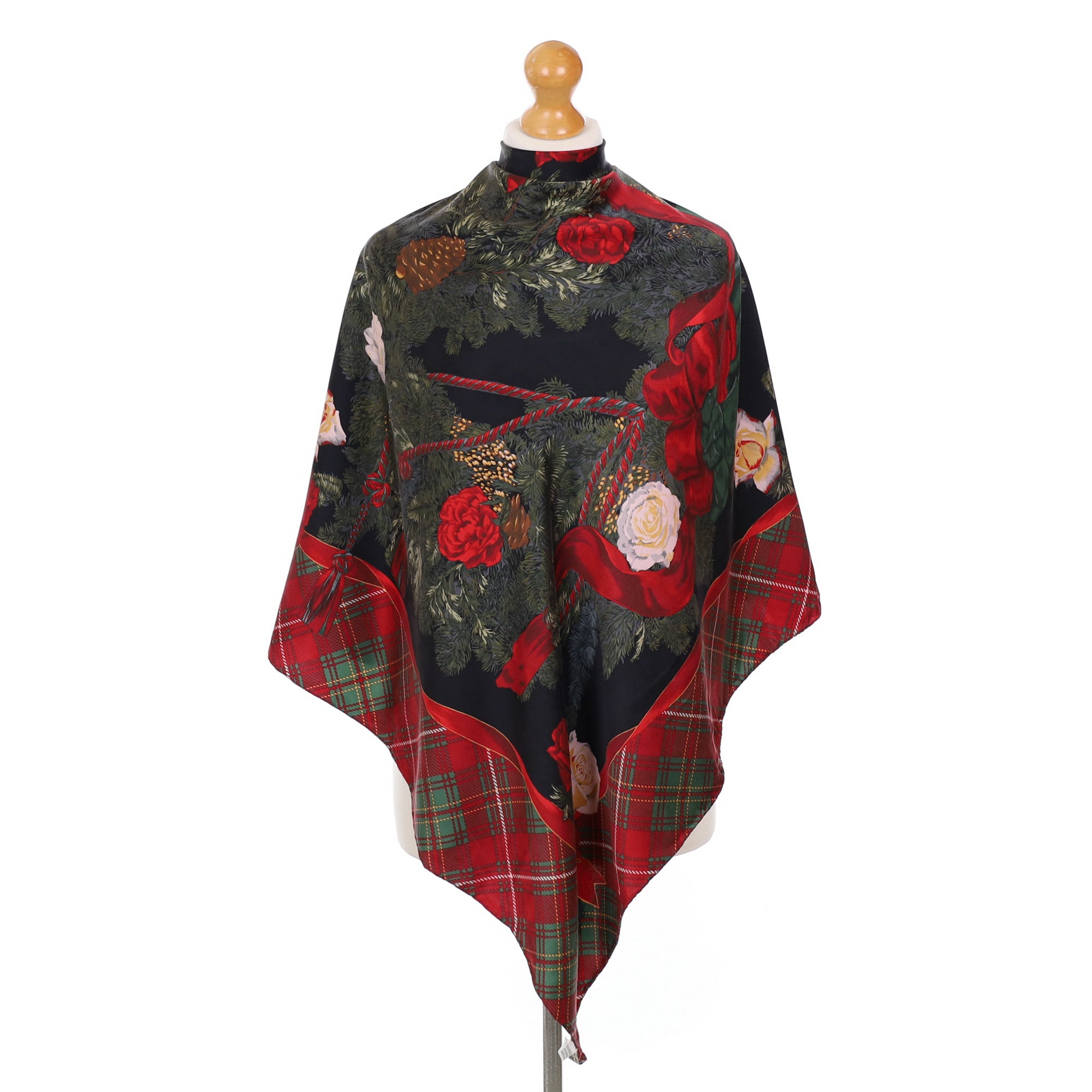 Carlisle 1980’s Festive Vintage Silk Scarf
