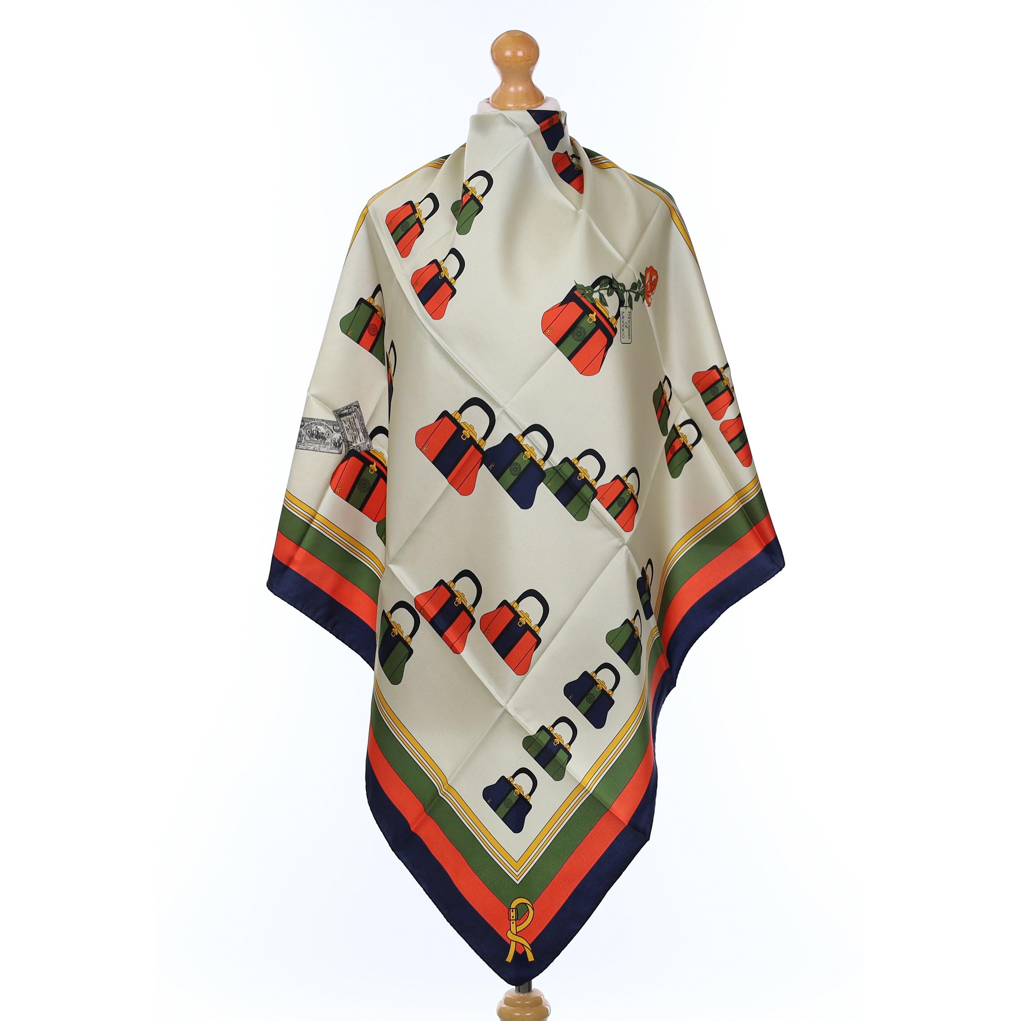 Roberta Di Camerino Handbag Design Silk Scarf