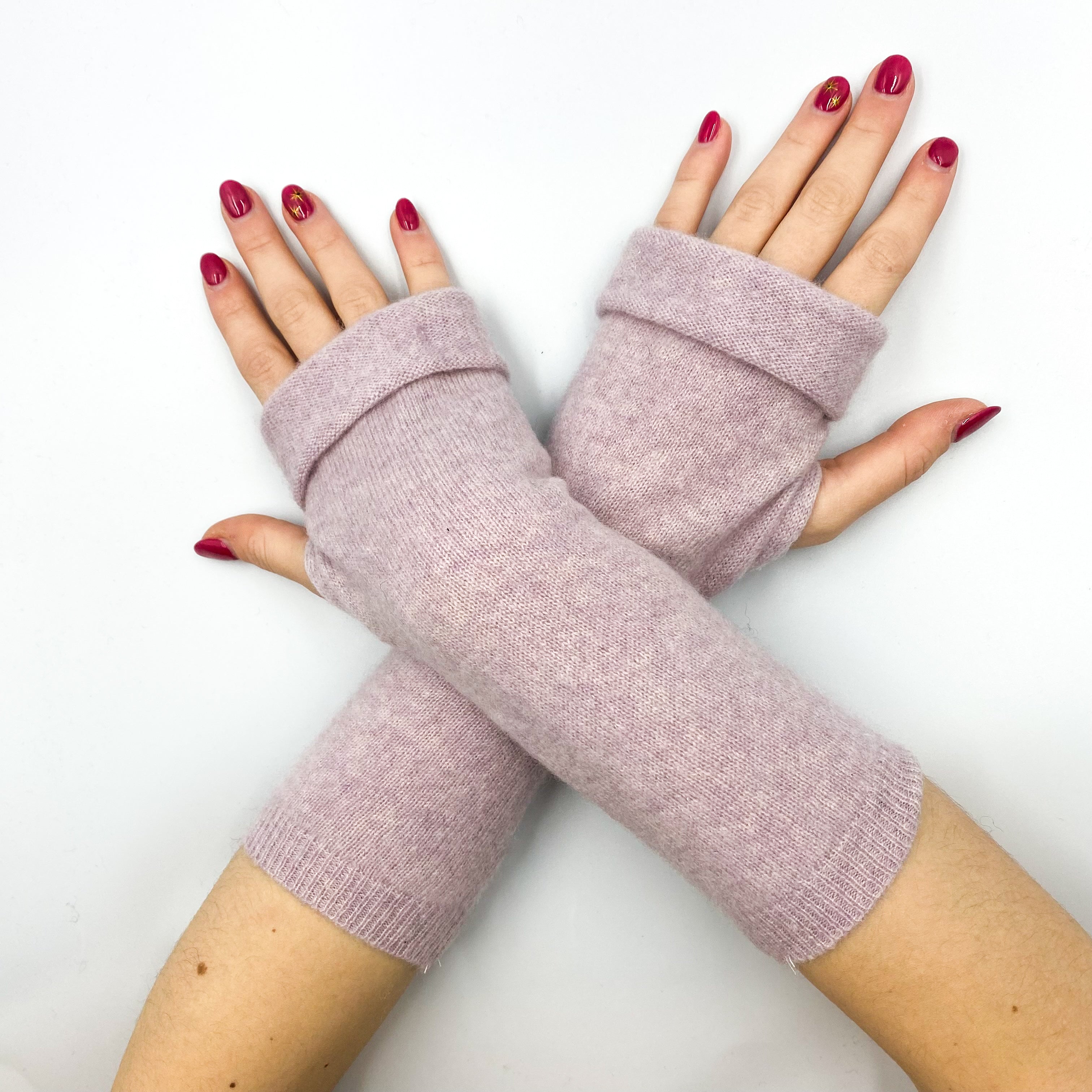 Mauve Purple Fingerless Gloves