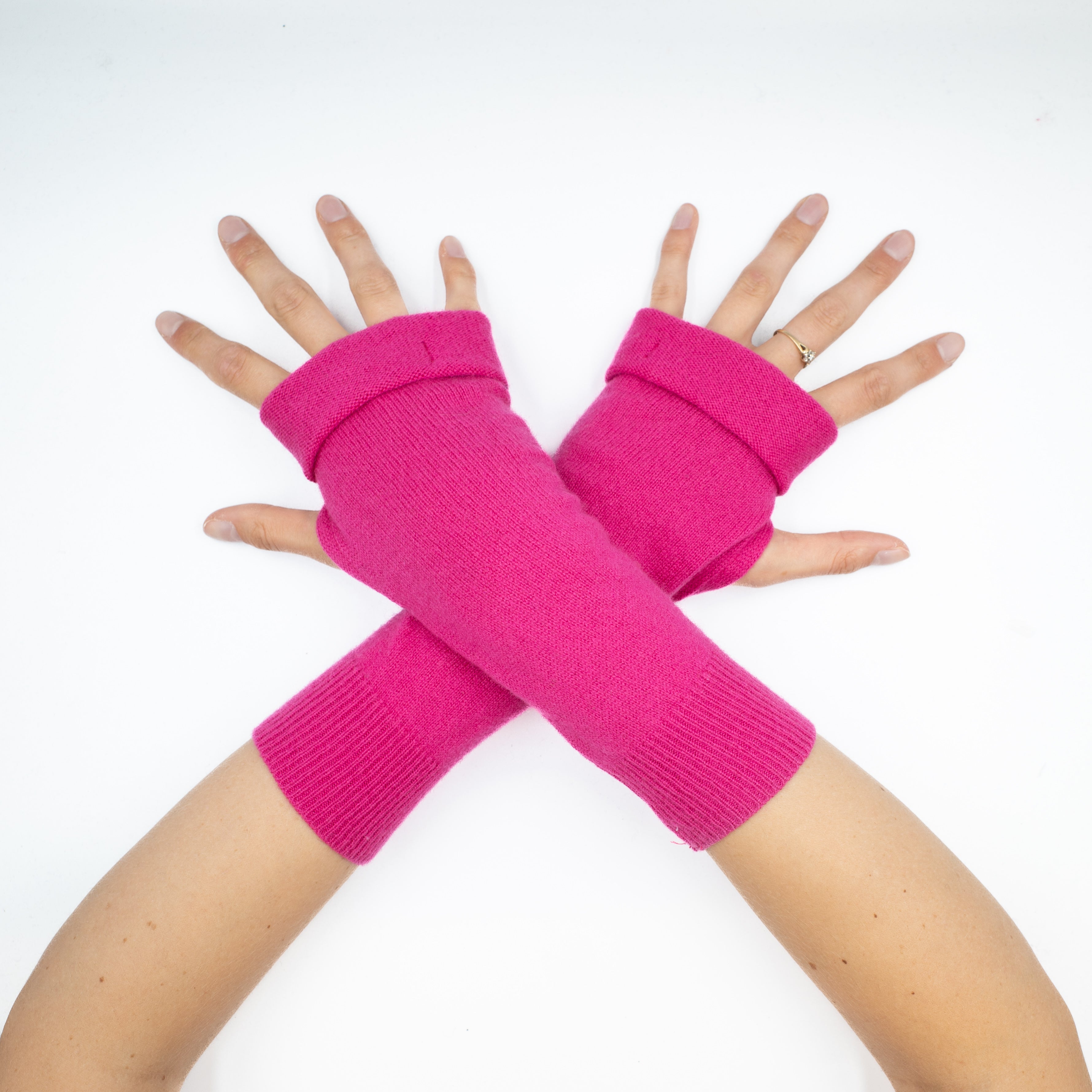 Shocking Pink Fingerless Gloves