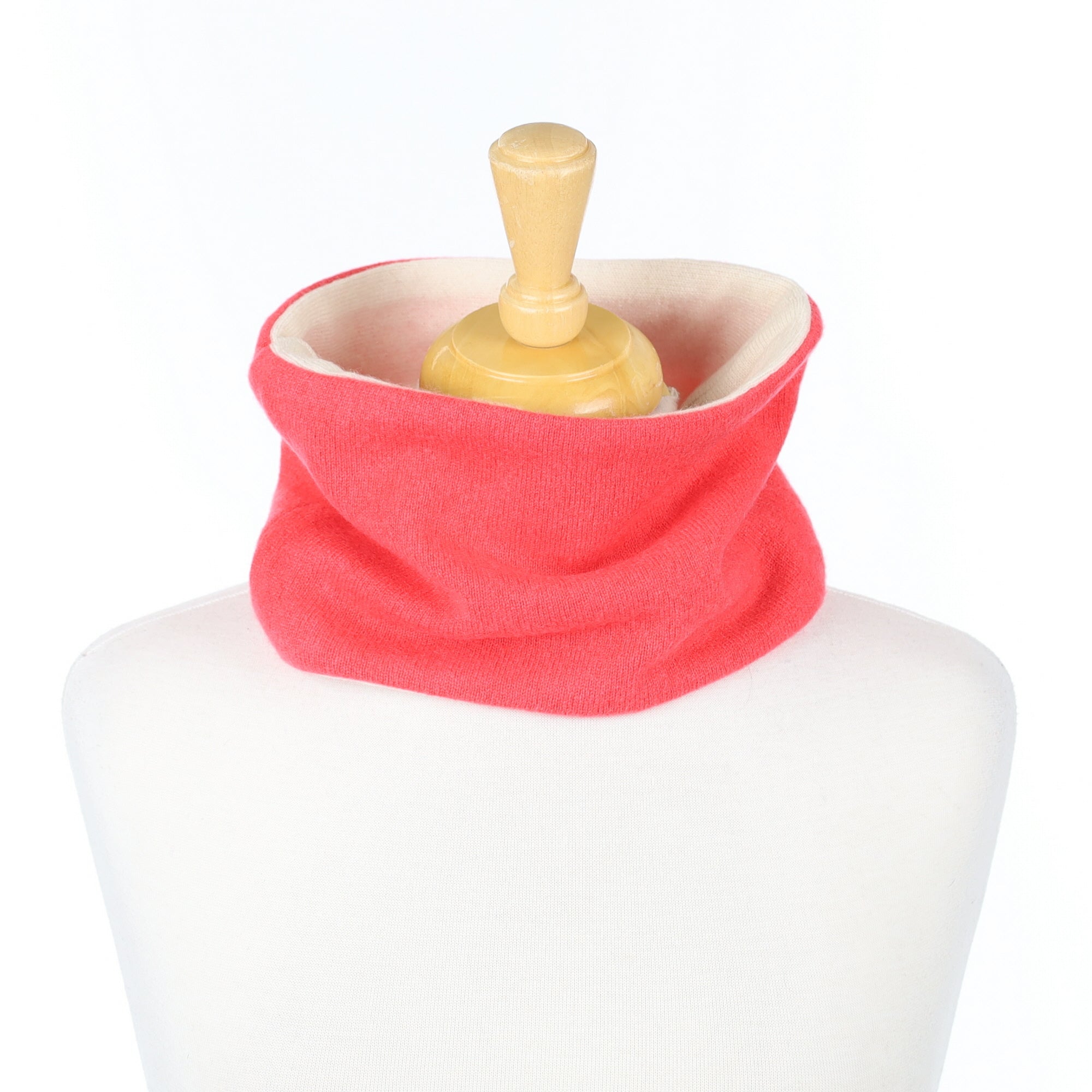 Vibrant Coral and Ivory Neck Warmer