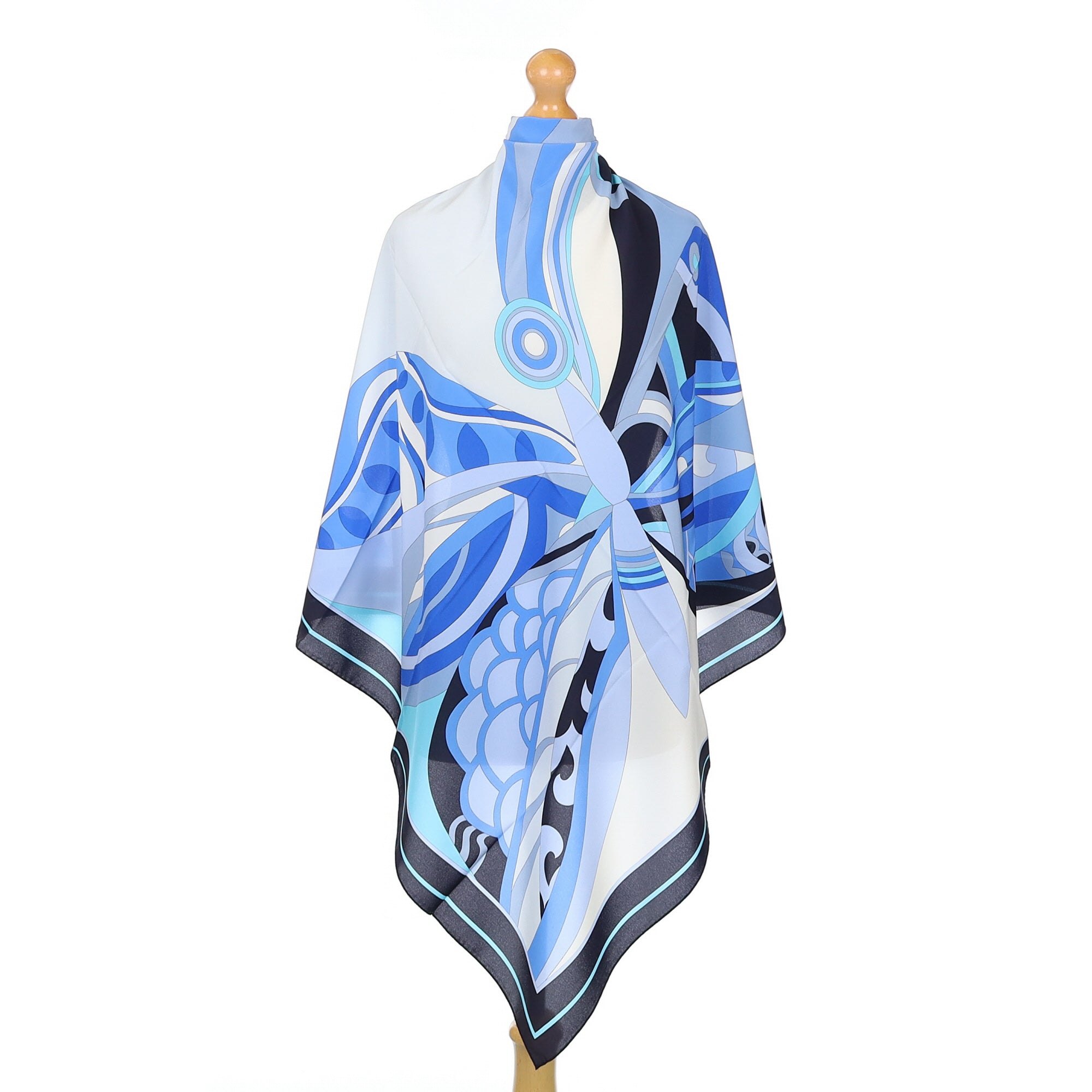 Brand New Italian Blue Butterfly Silk Scarf