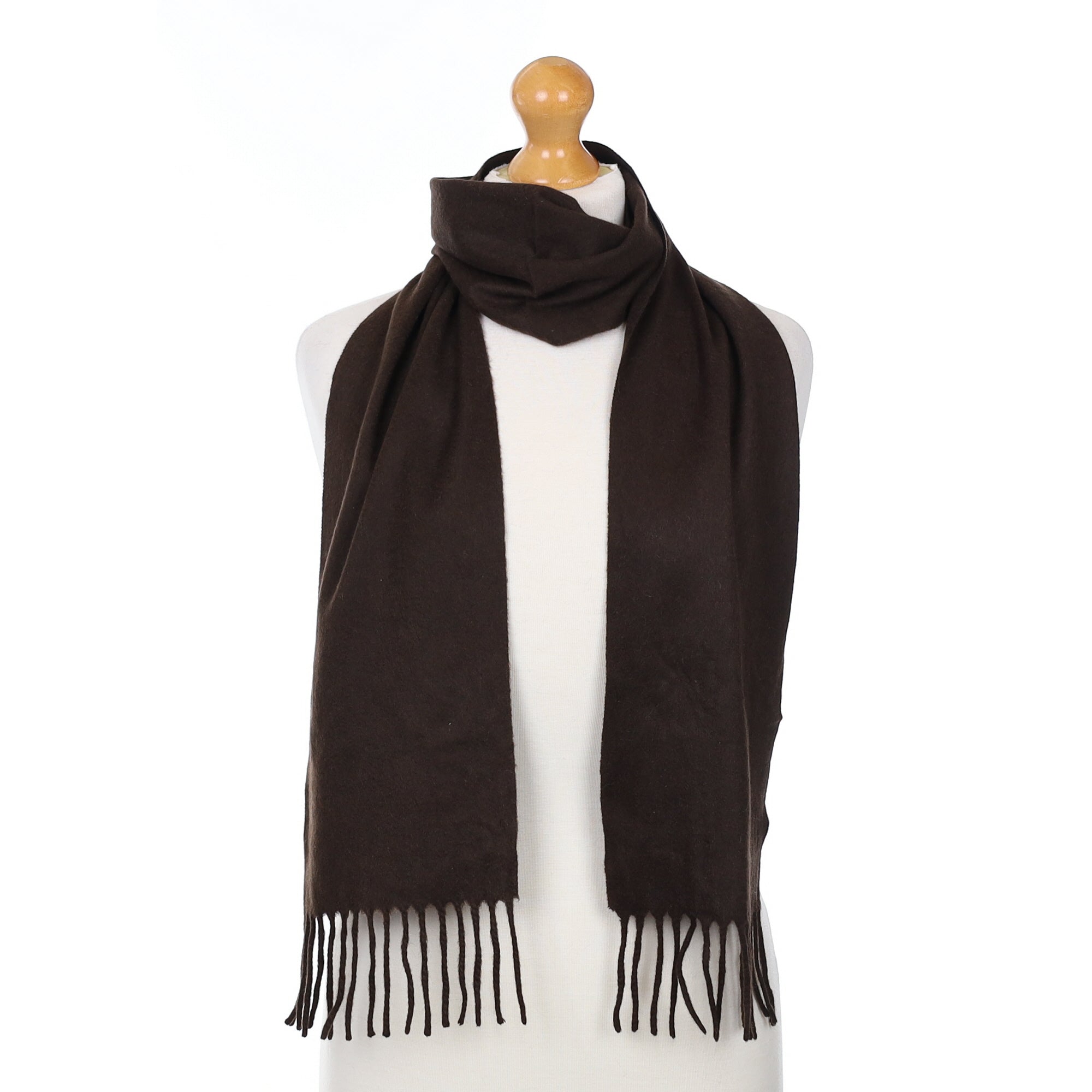 Chocolate Brown Cashmere Woven Scarf