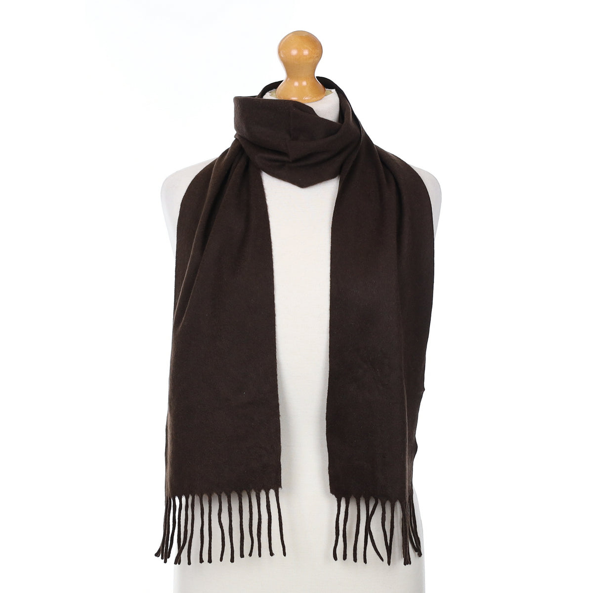 Chocolate Brown Cashmere Woven Scarf