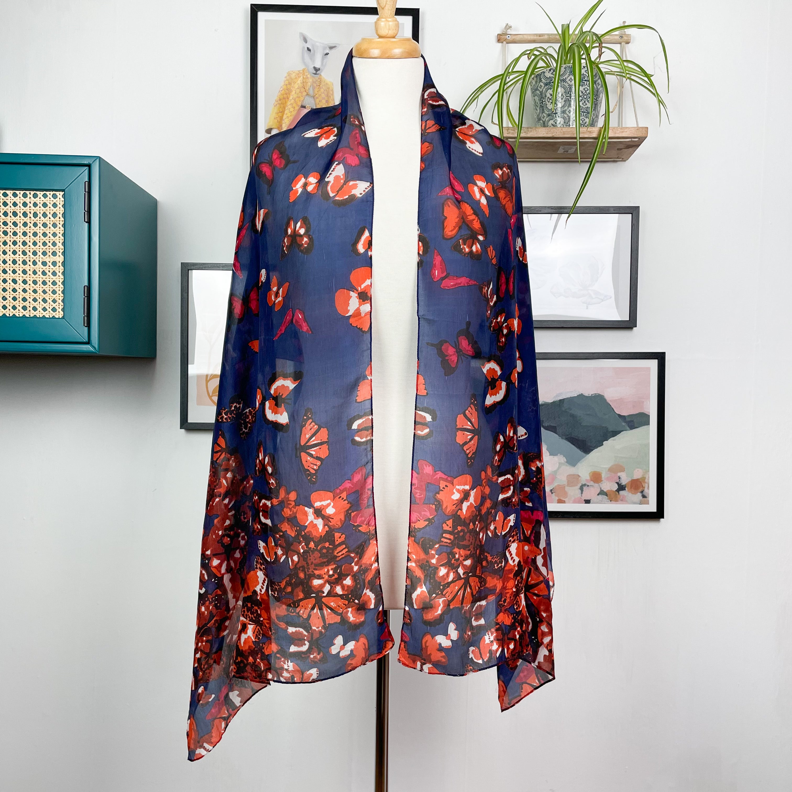 Brand New Osprey Floral Long Silk Scarf