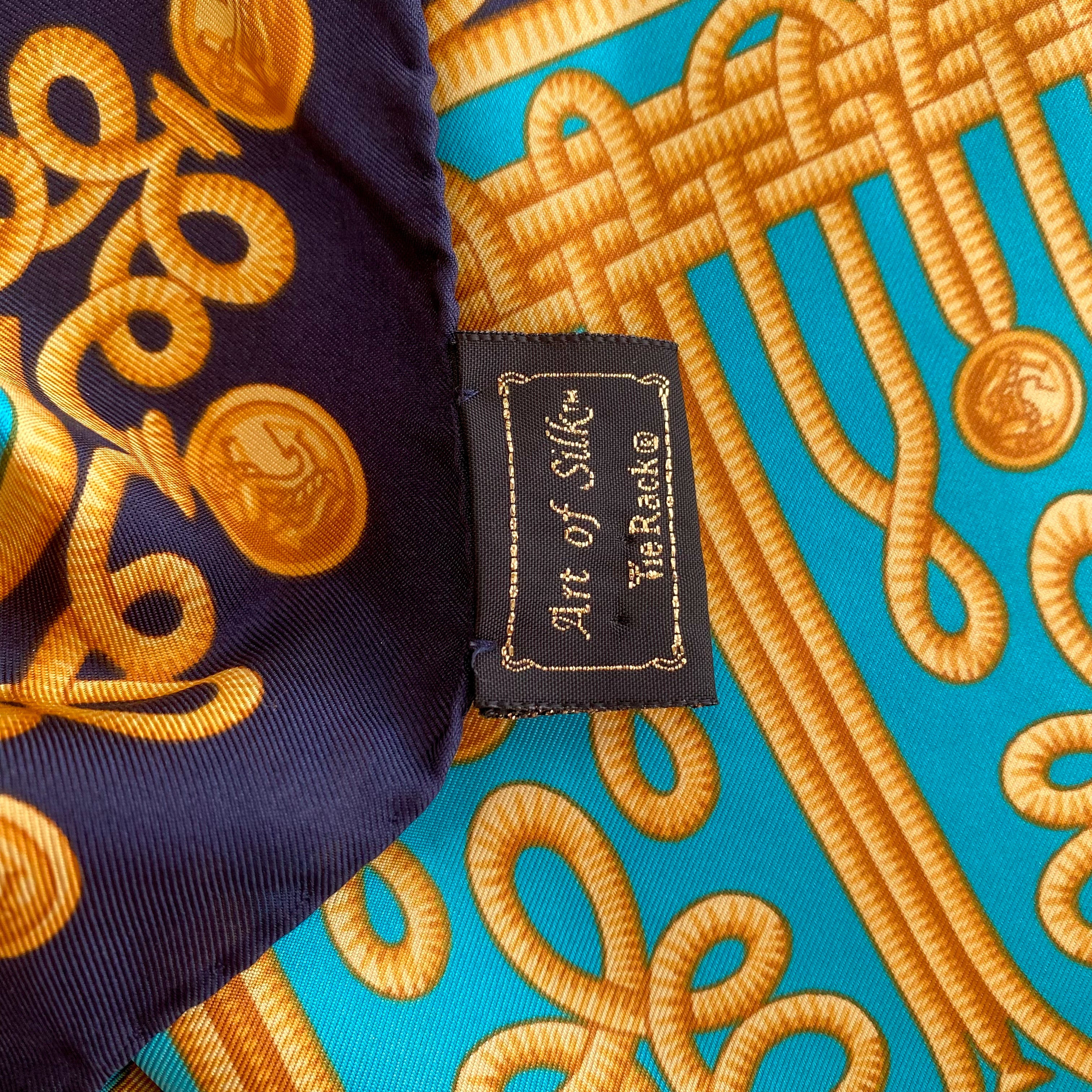 80’s Gold Rope Pattern Silk Scarf
