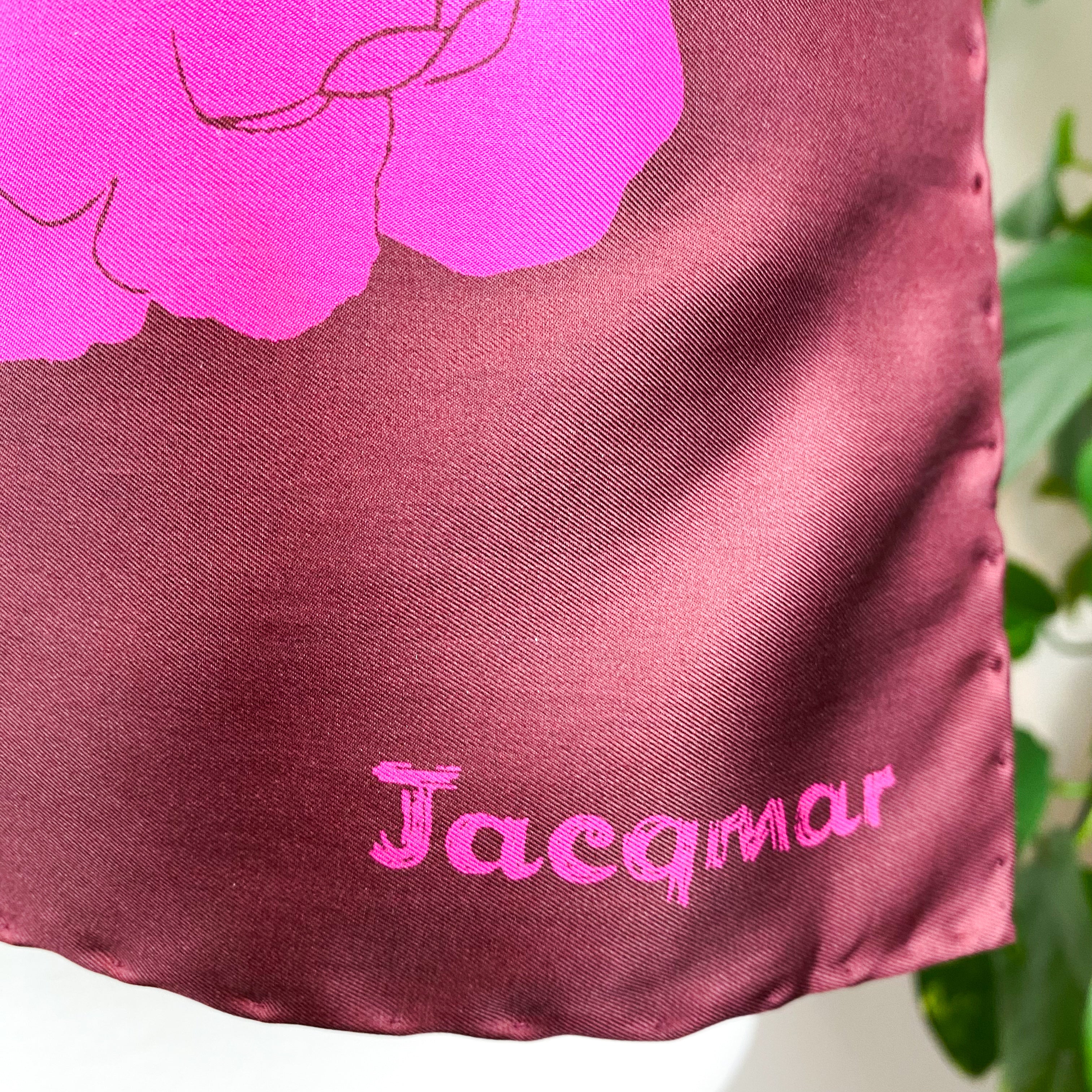 1970s Jacqmar Floral Vintage Silk Scarf