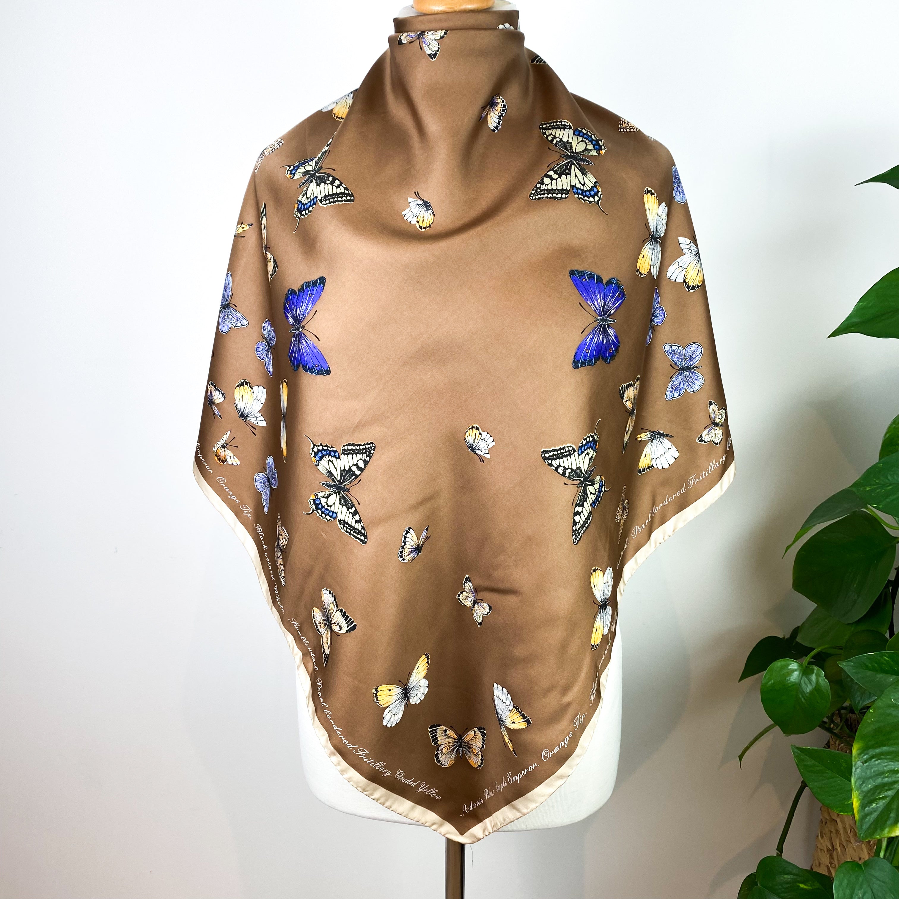 Cornelia James Butterfly Vintage Silk Scarf