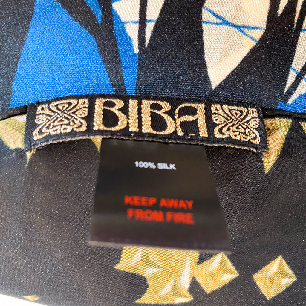 Large Biba Abstract Satin Silk Scarf