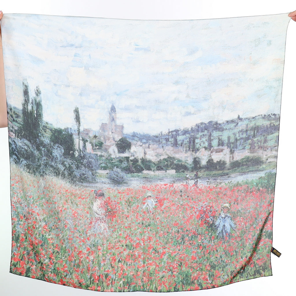 Poppy Field Design Silk Scarf