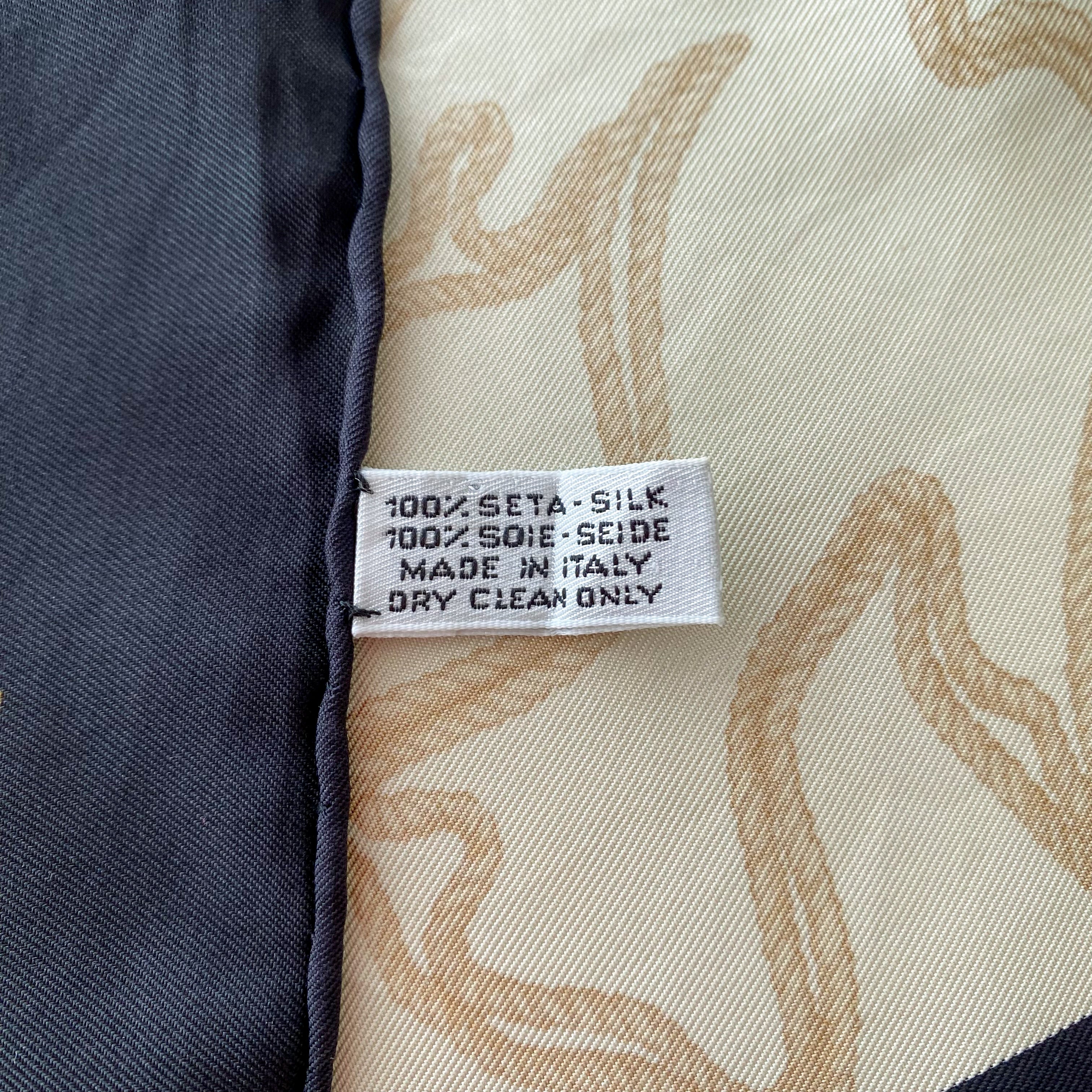 Immaculate Nina Ricci Designer Black Silk Scarf