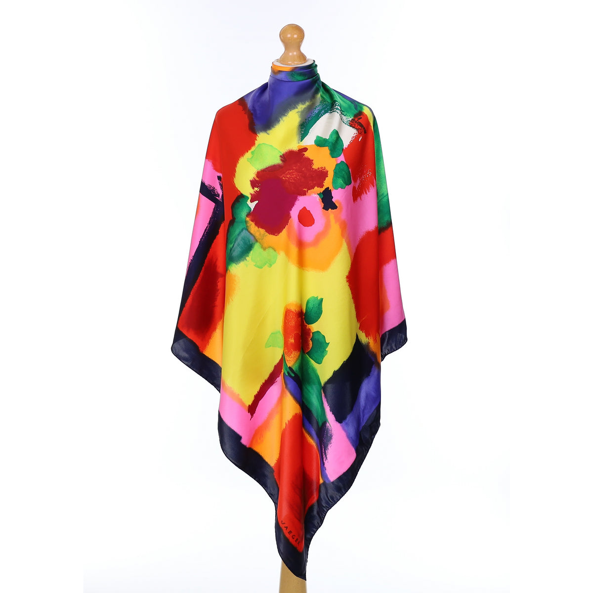 Jaeger Colourful Abstract Vintage Silk Scarf