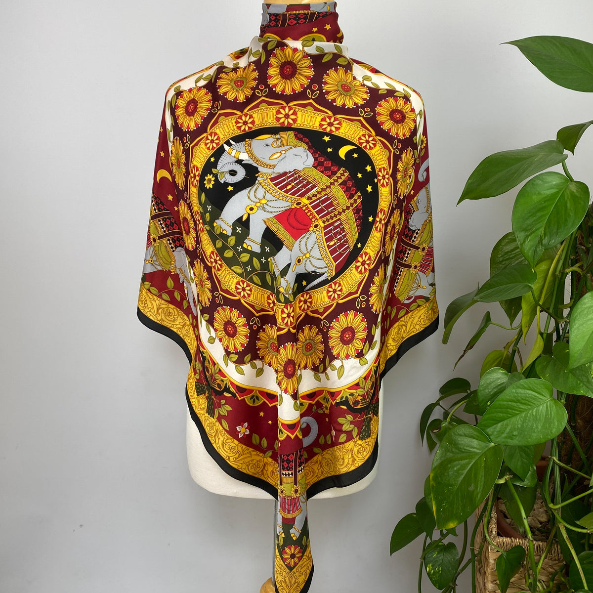 Tie Rack Elephant Vintage Silk Scarf
