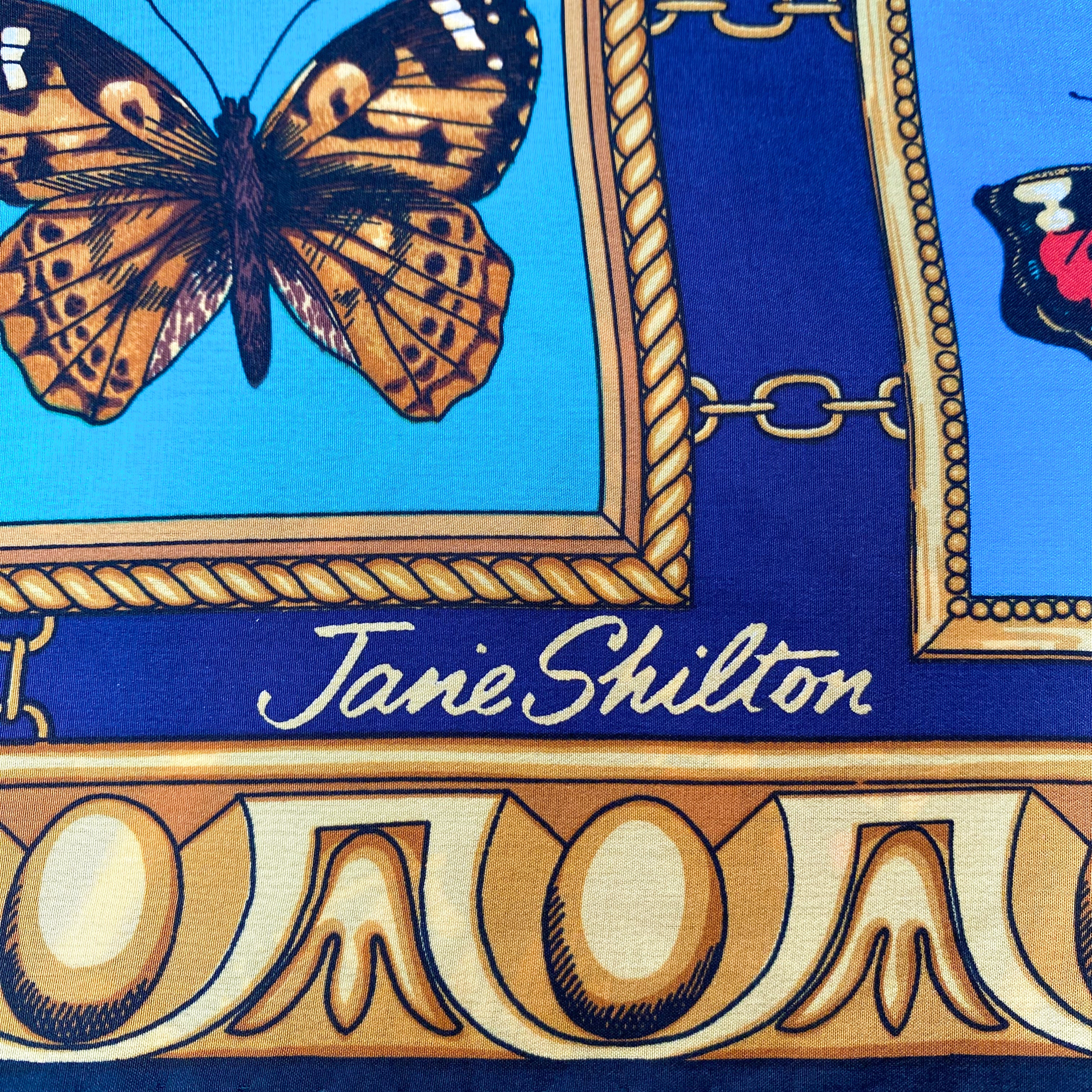 Vintage Jane Shilton Butterfly Silk Scarf