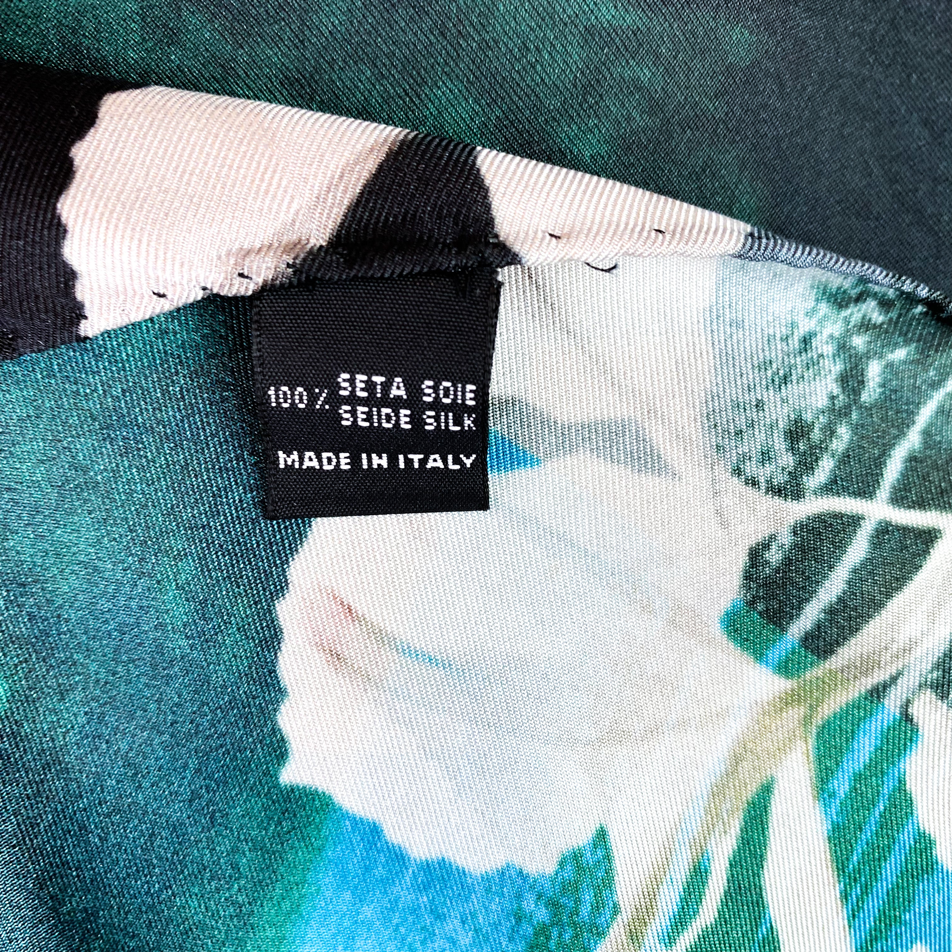 Italian Modern Floral Silk Scarf