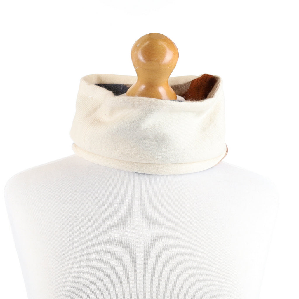 Cream, Grey and Taupe Diamond Neck Warmer