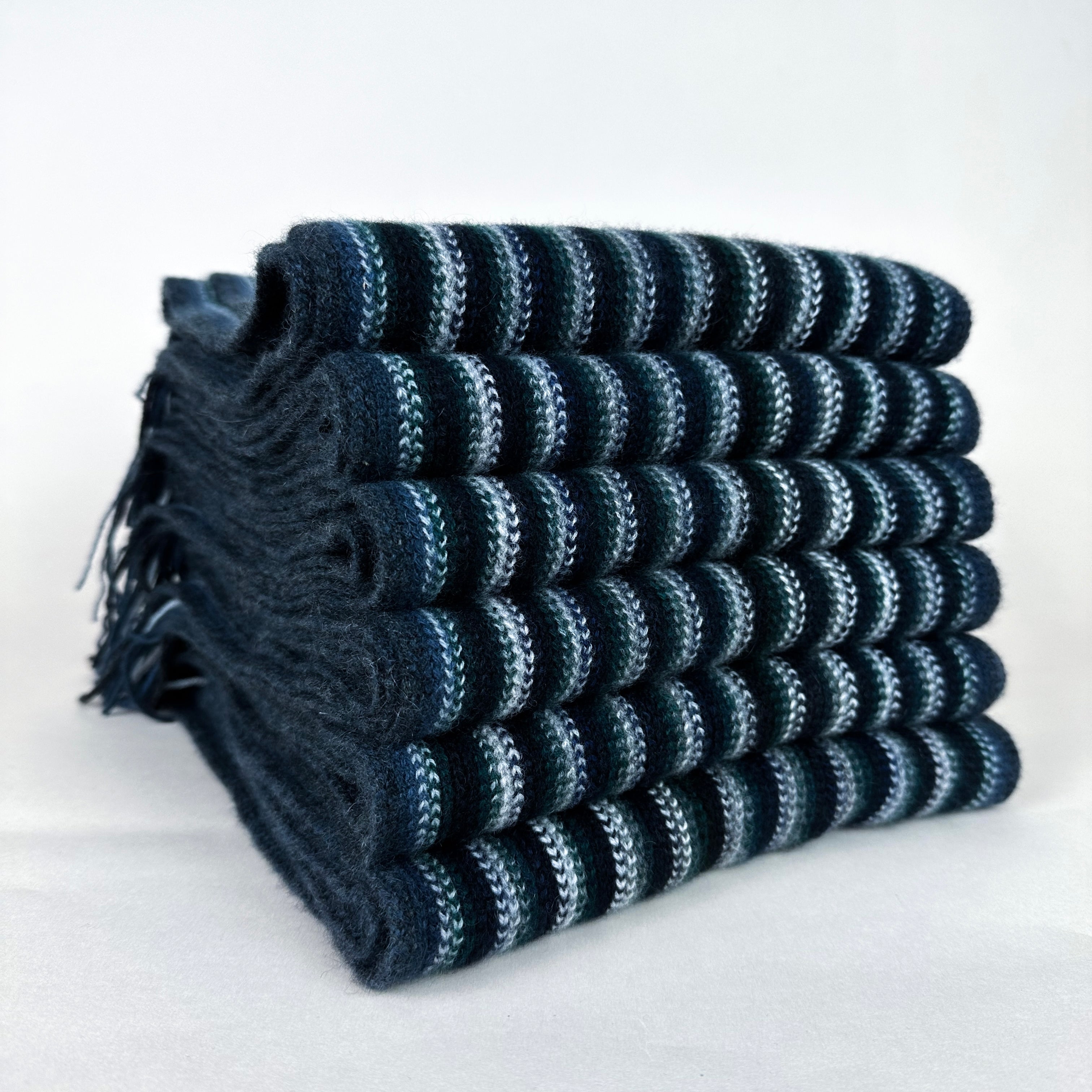 Brand New Multicoloured Navy Striped Scottish Scarf