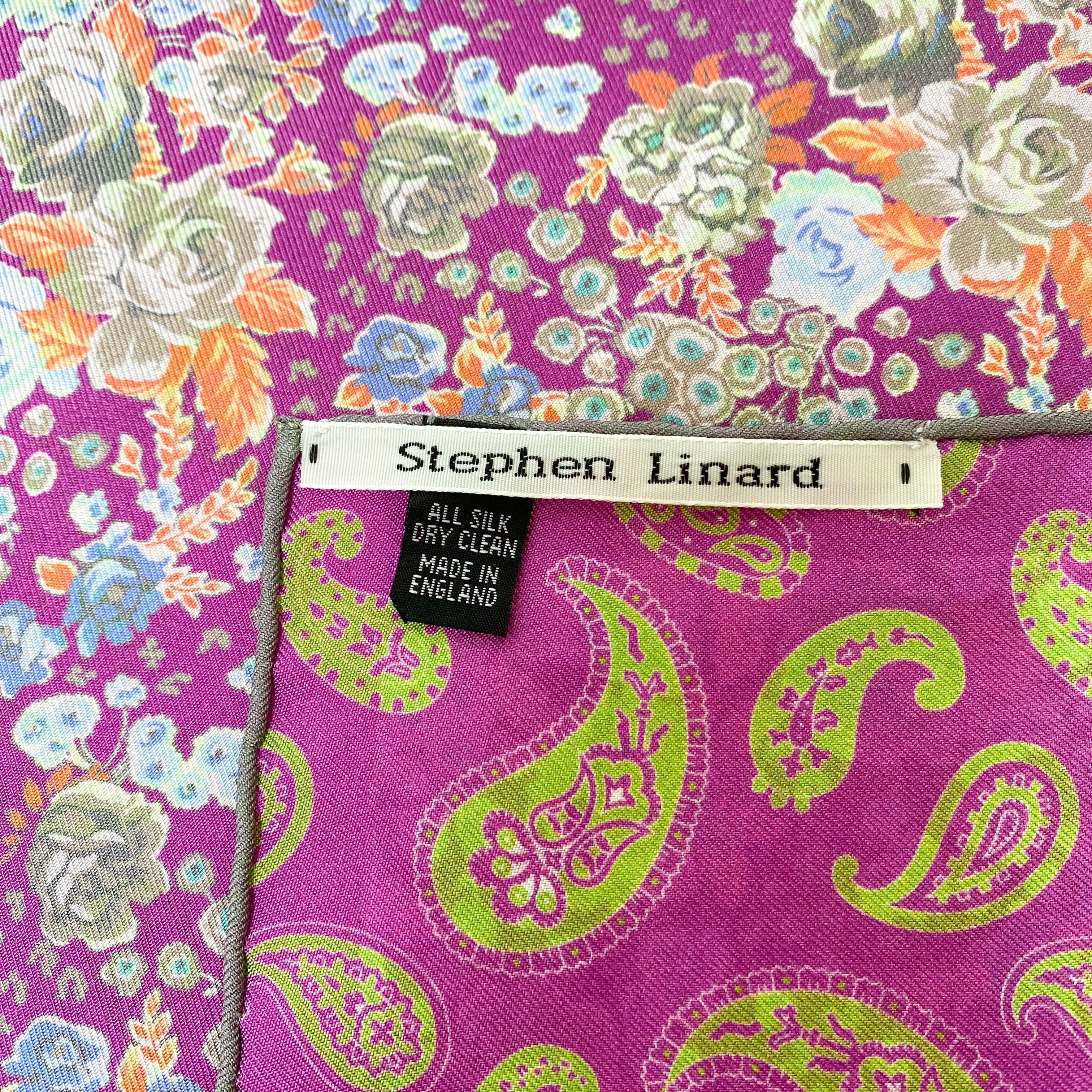 Brand New Stephen Linard Double Sided Silk Scarf