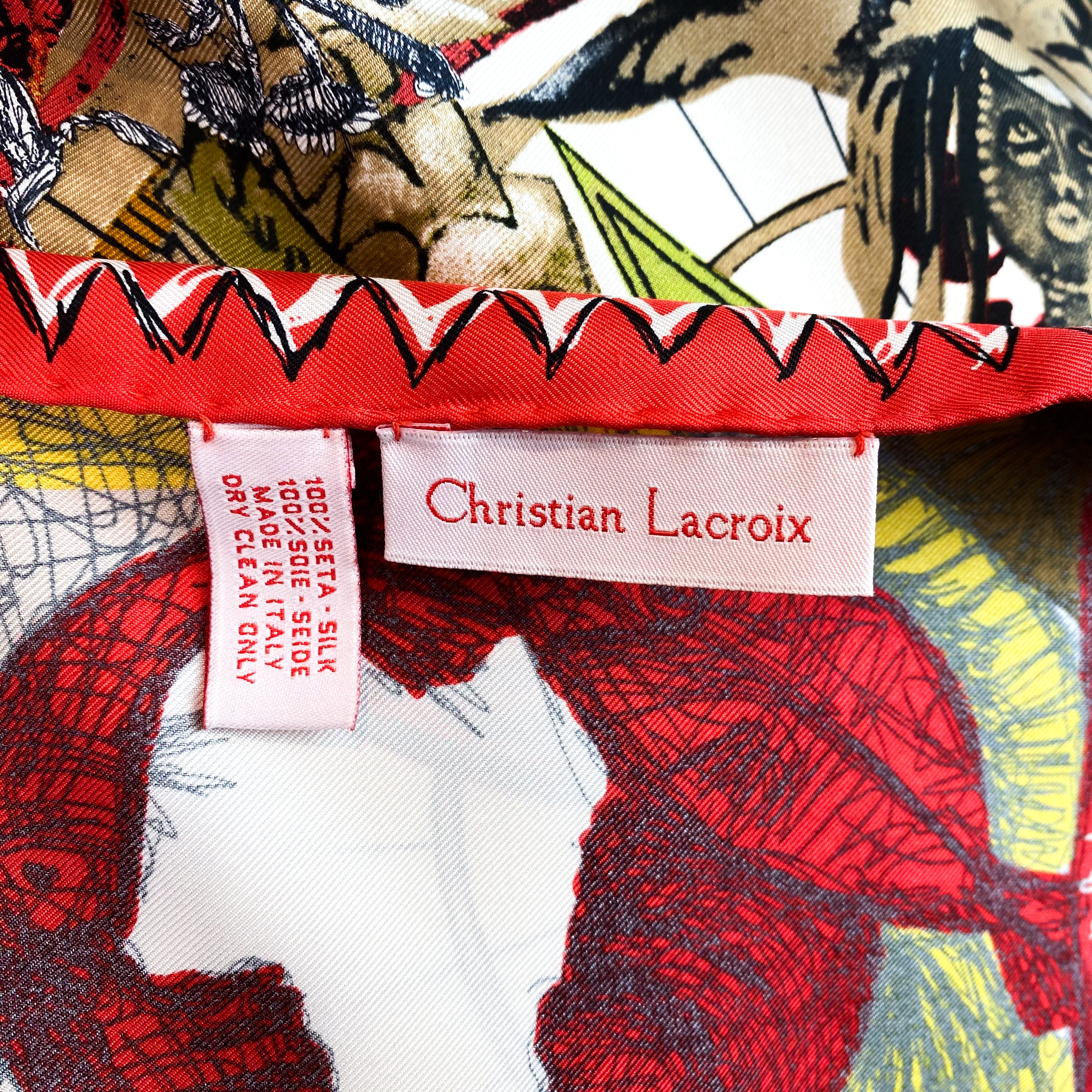 Graffiti Style Christian Lacroix Designer Silk Scarf