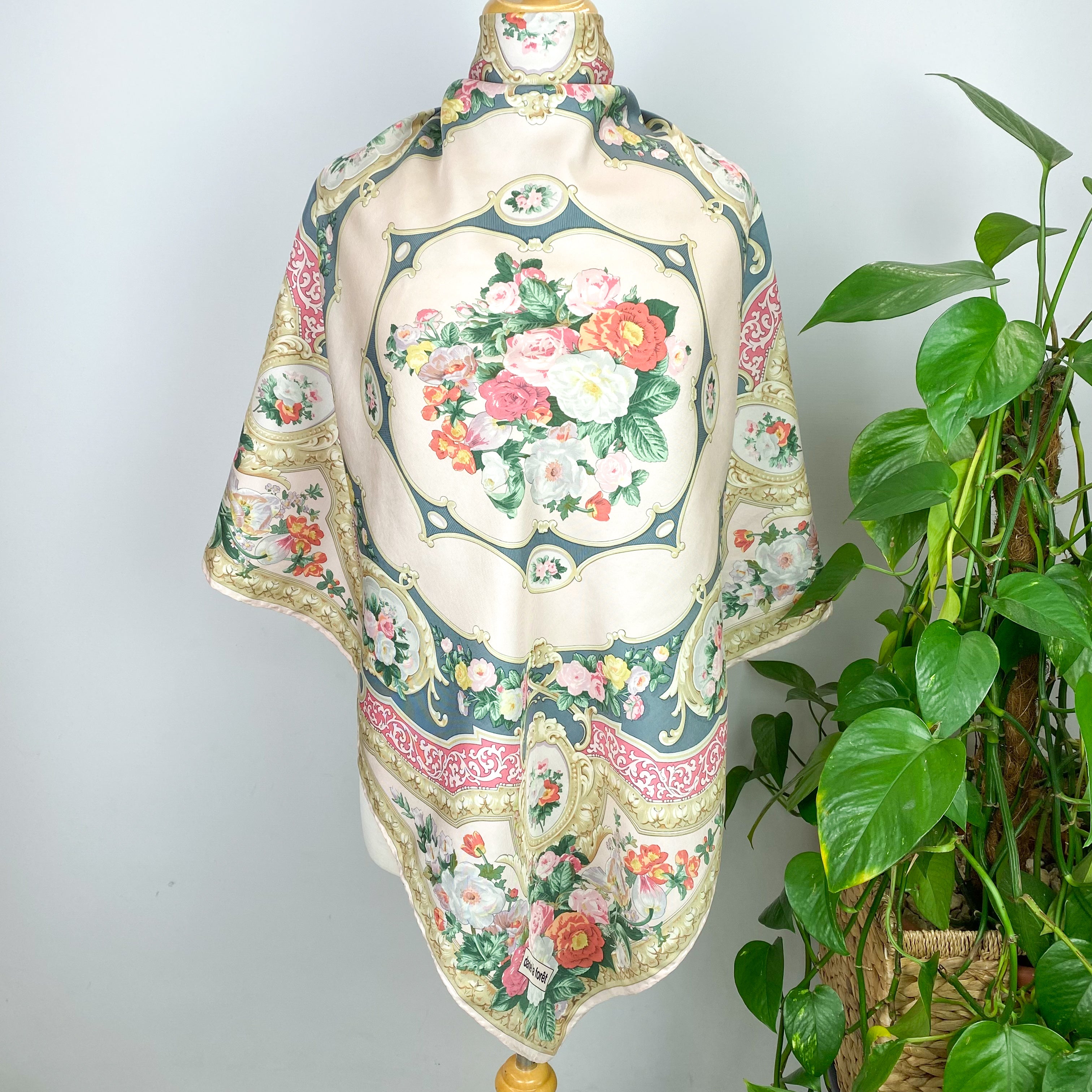 1980s Daniel La Forêt Vintage Silk Scarf