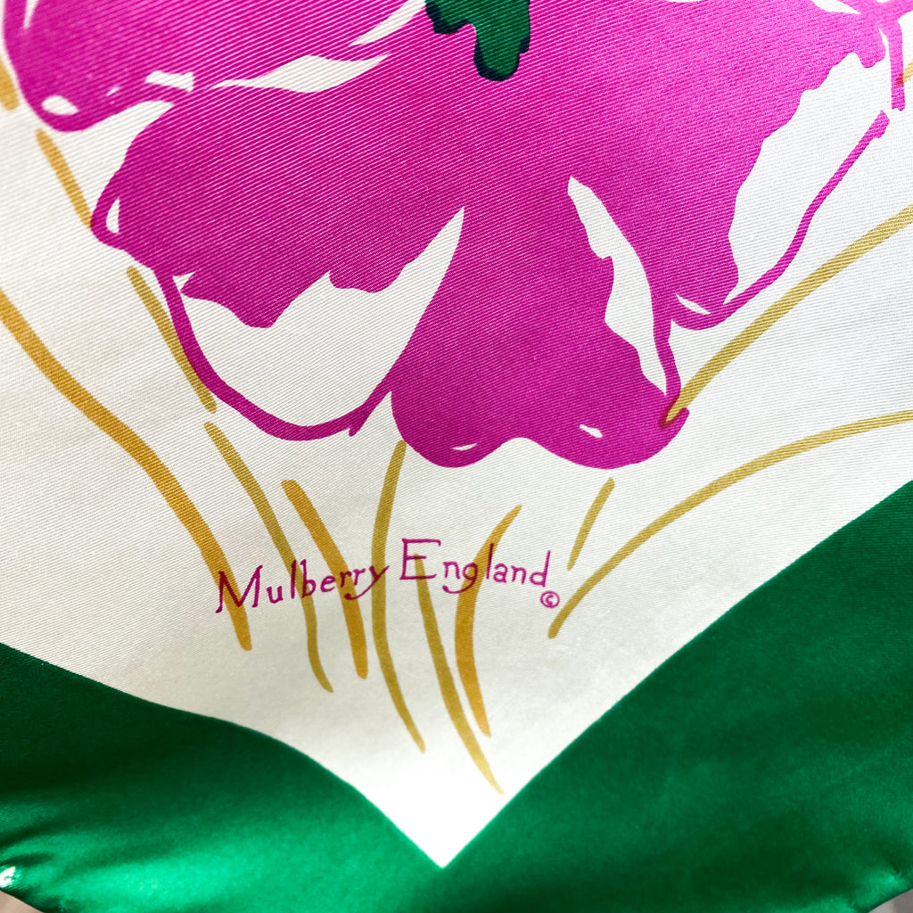 Mulberry Floral Vintage Silk Scarf