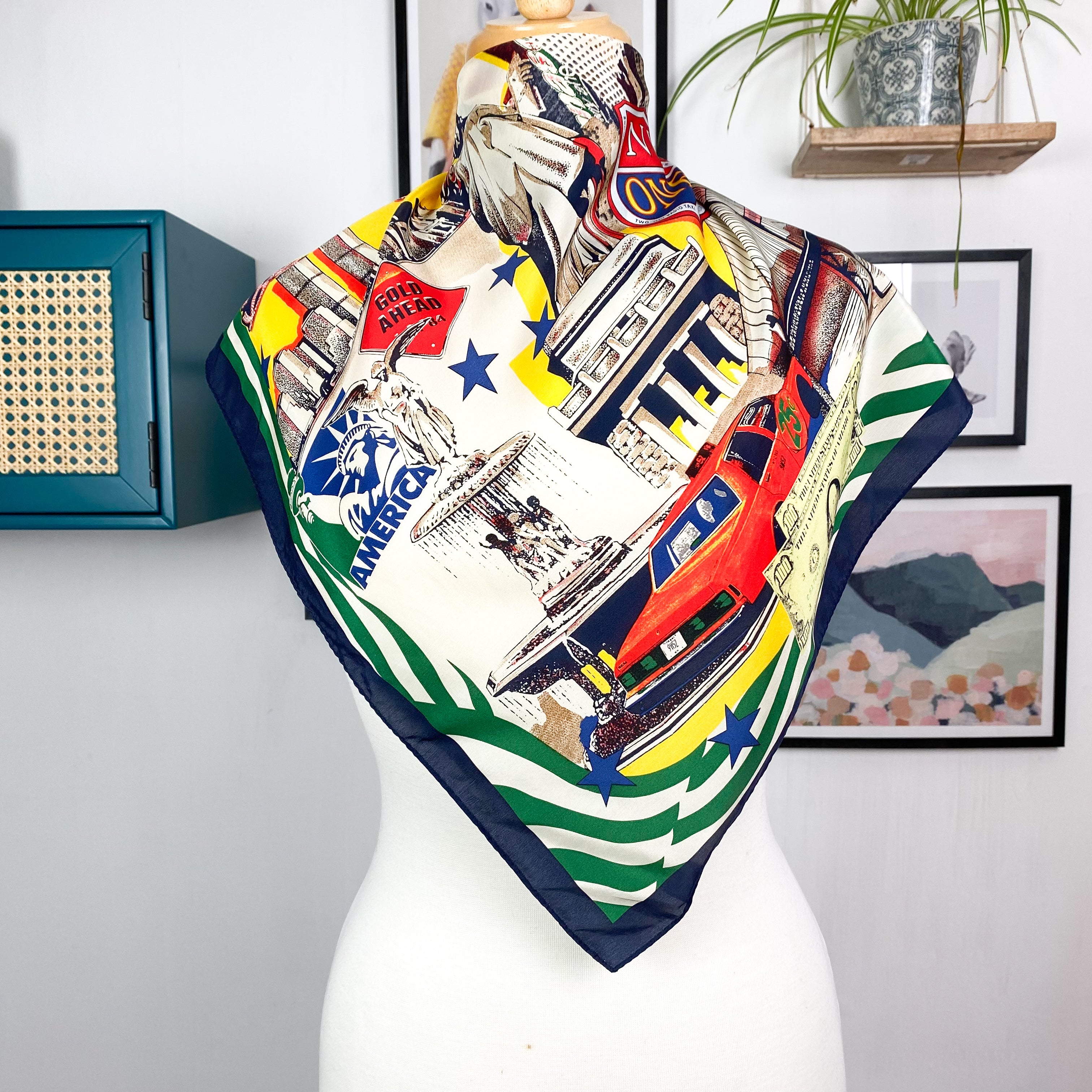 Small New York Design Modern Silk Scarf