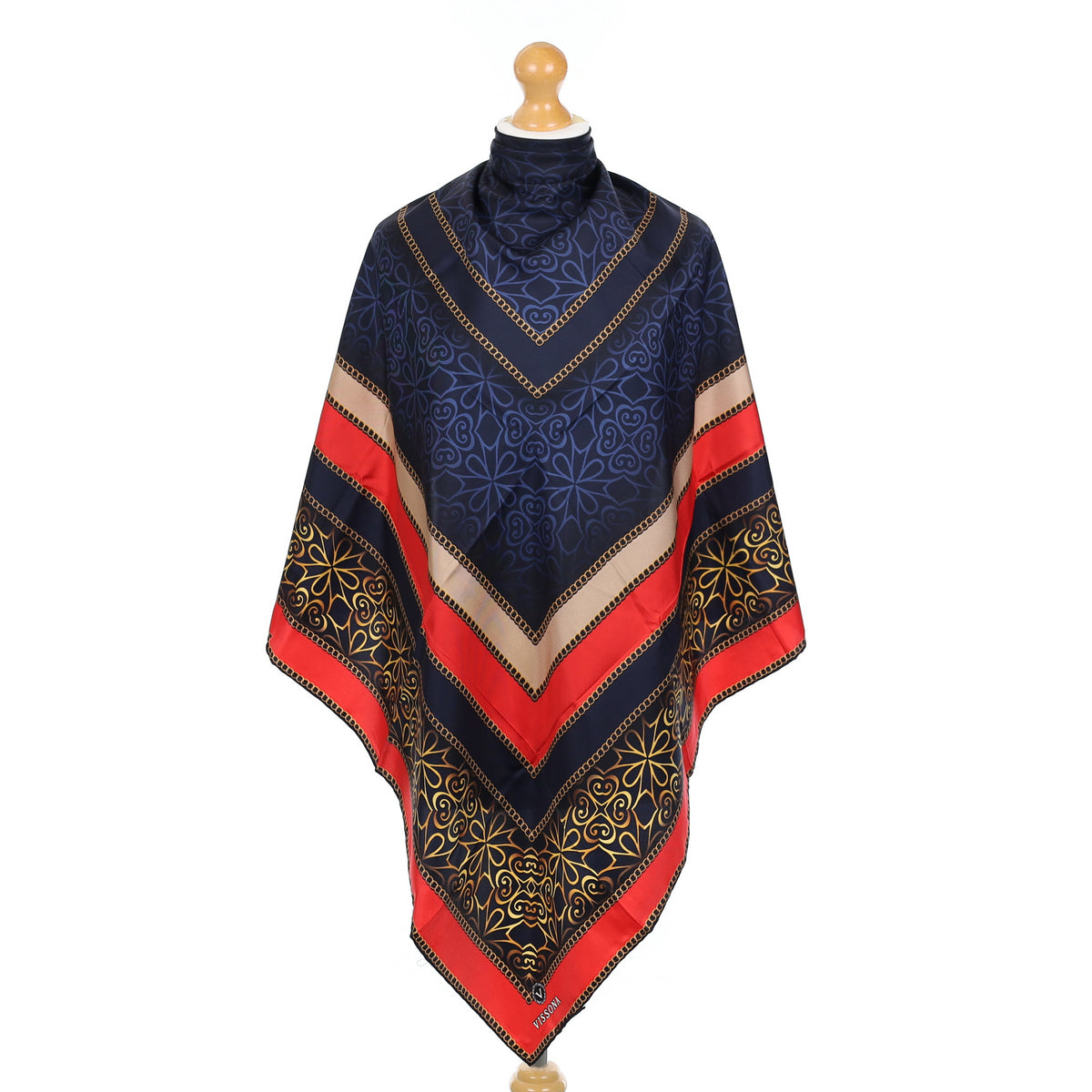 Brand New Black and Red Silk Scarf