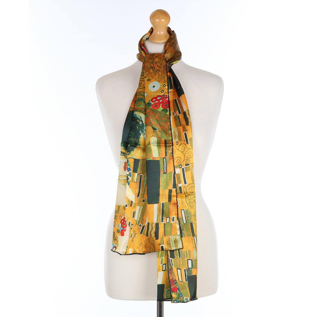 Copper Orange Abstract Silk Scarf