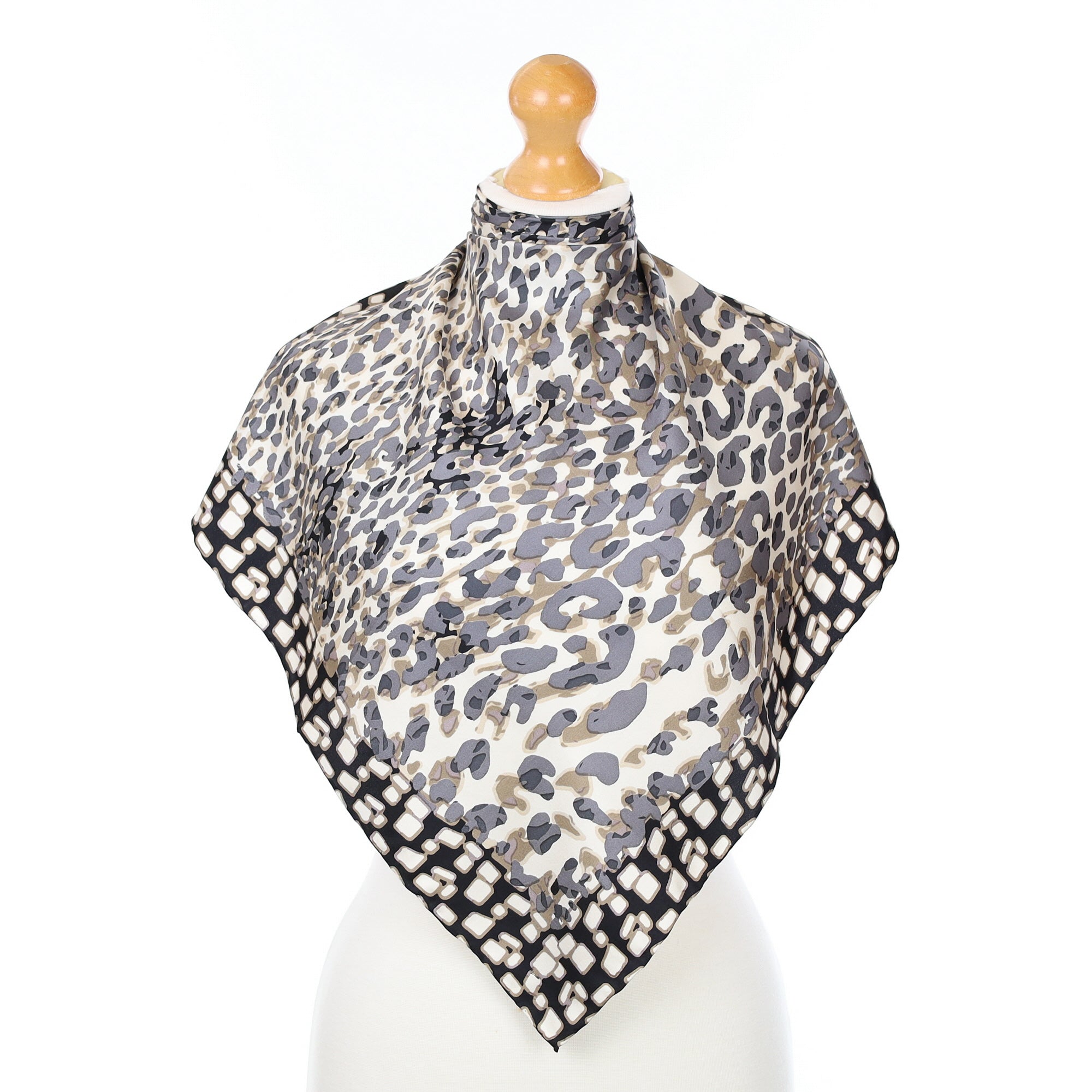 Fraas Animal Print Neutral Silk Scarf