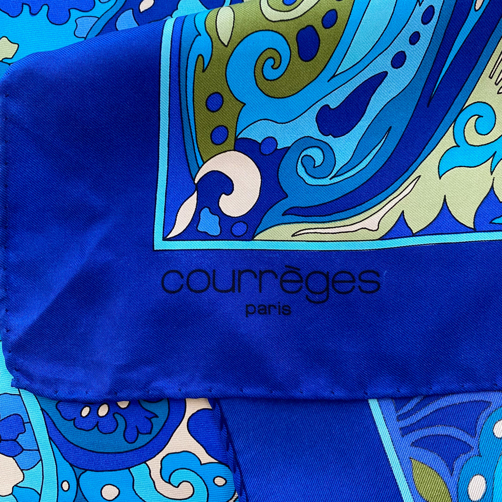 Courrèges Paisley Designer Silk Scarf