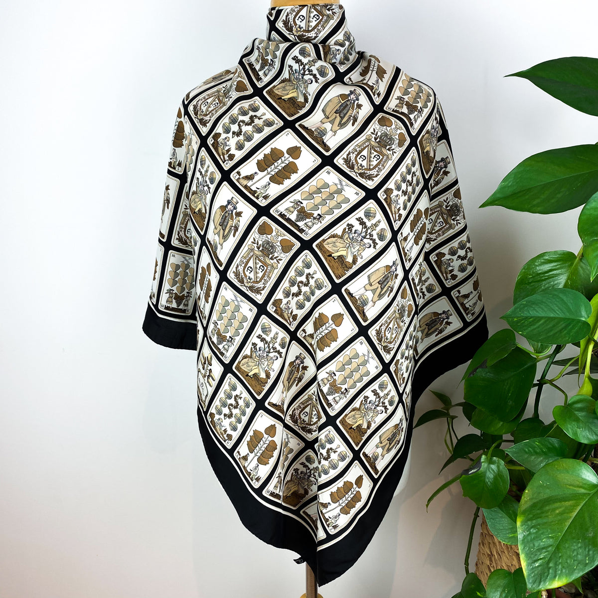 Renard Playing Card Vintage Silk Scarf