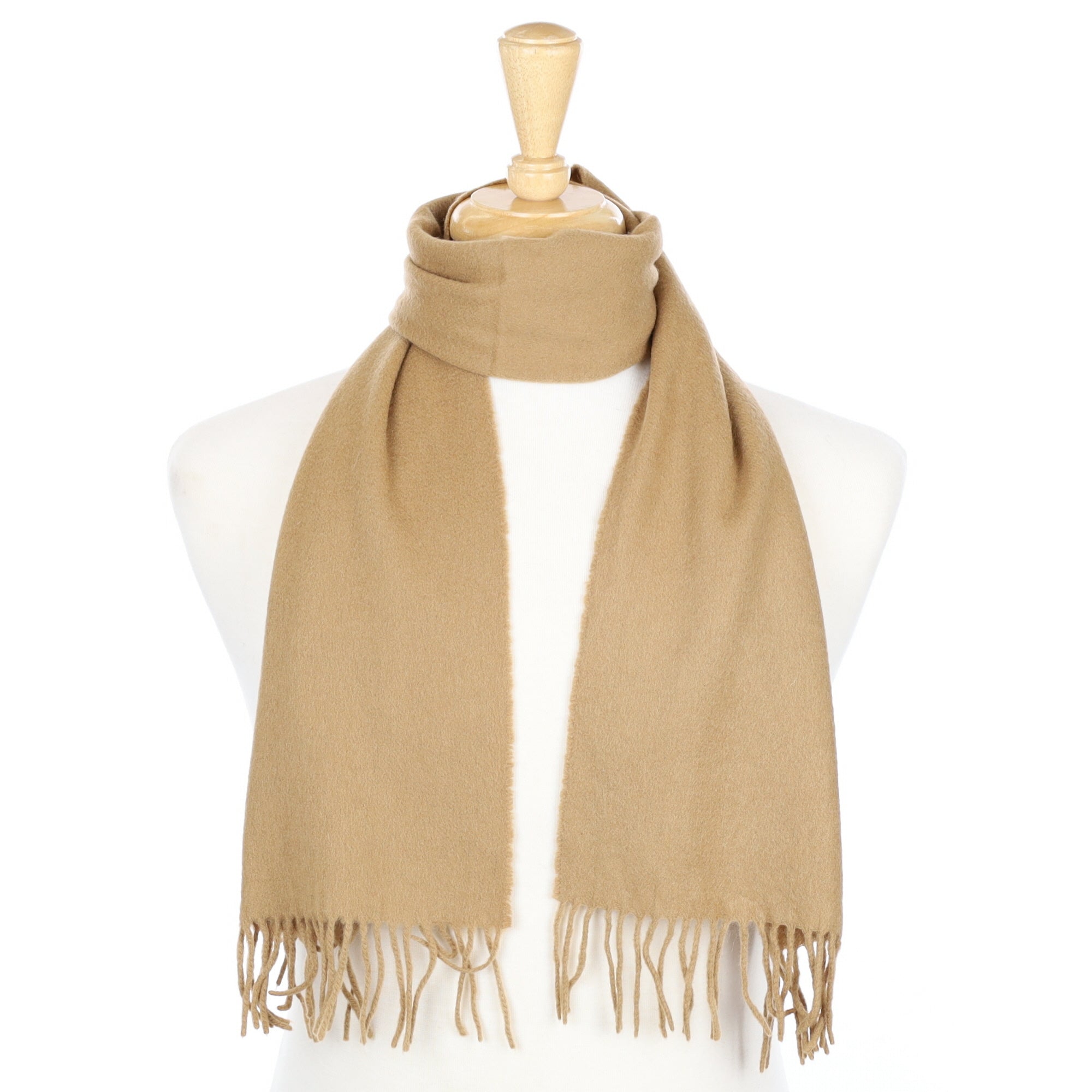 Butterscotch Cashmere Fringed Woven Scarf