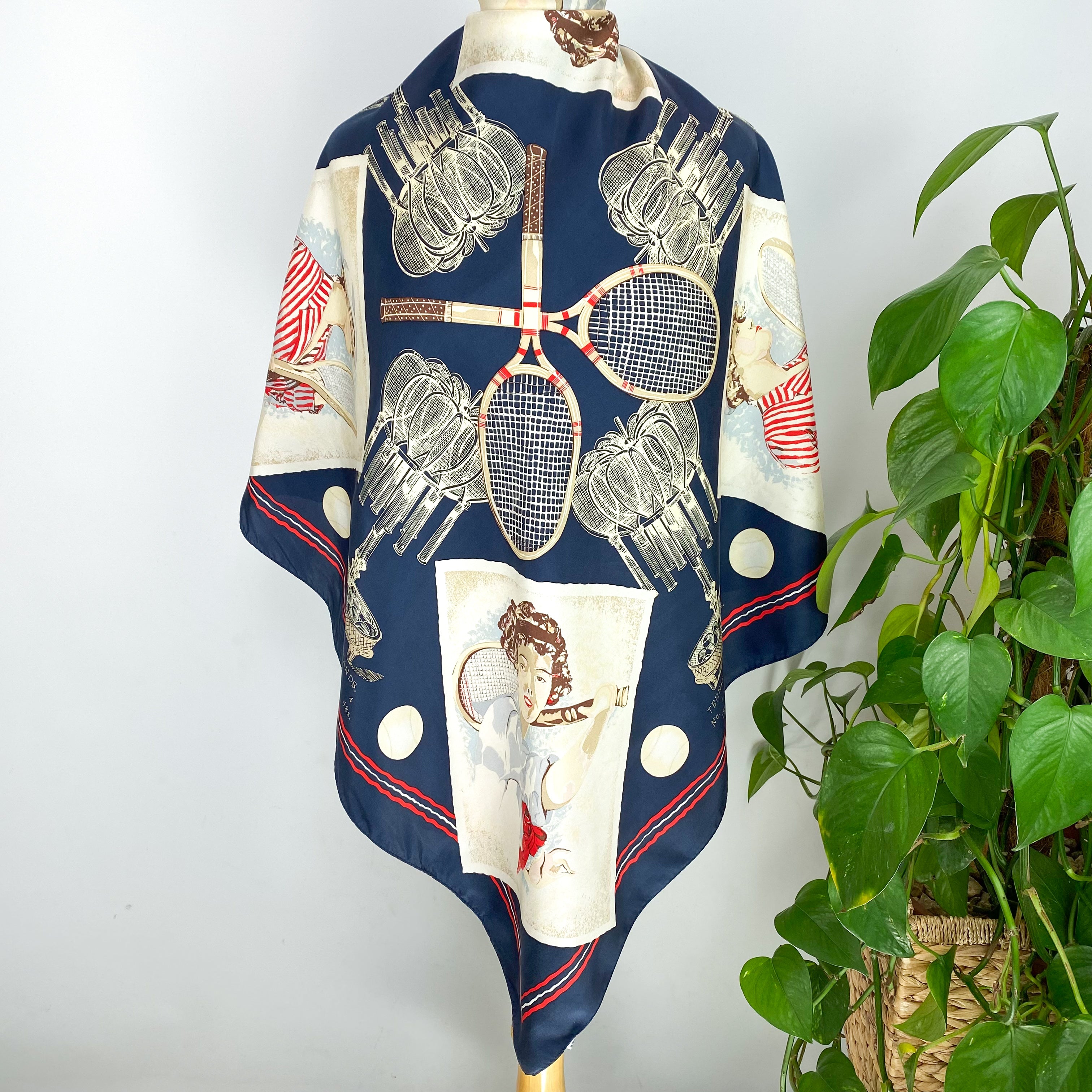 Large Tennis Silk Scarf