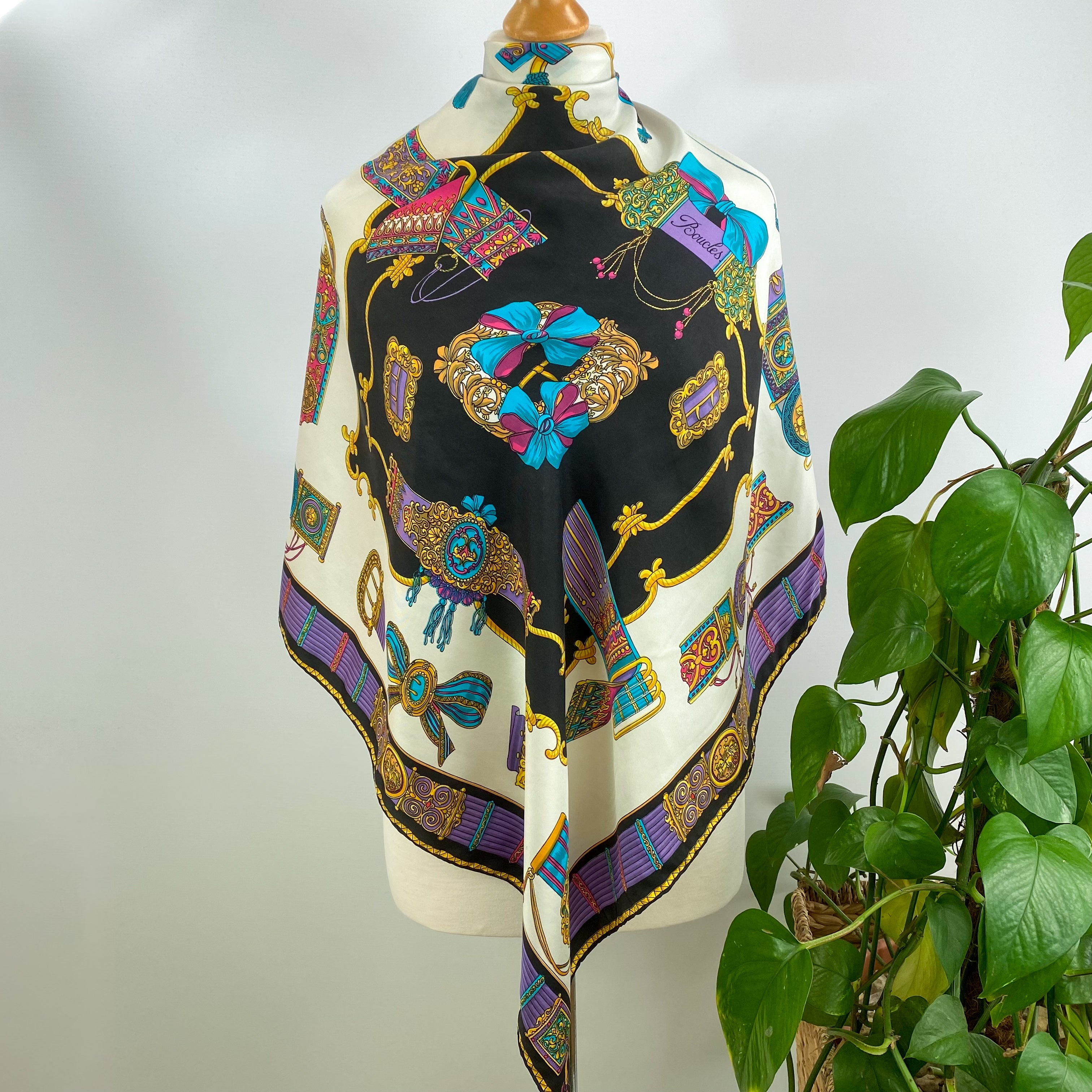 Buckles and Belts Vintage Silk Scarf