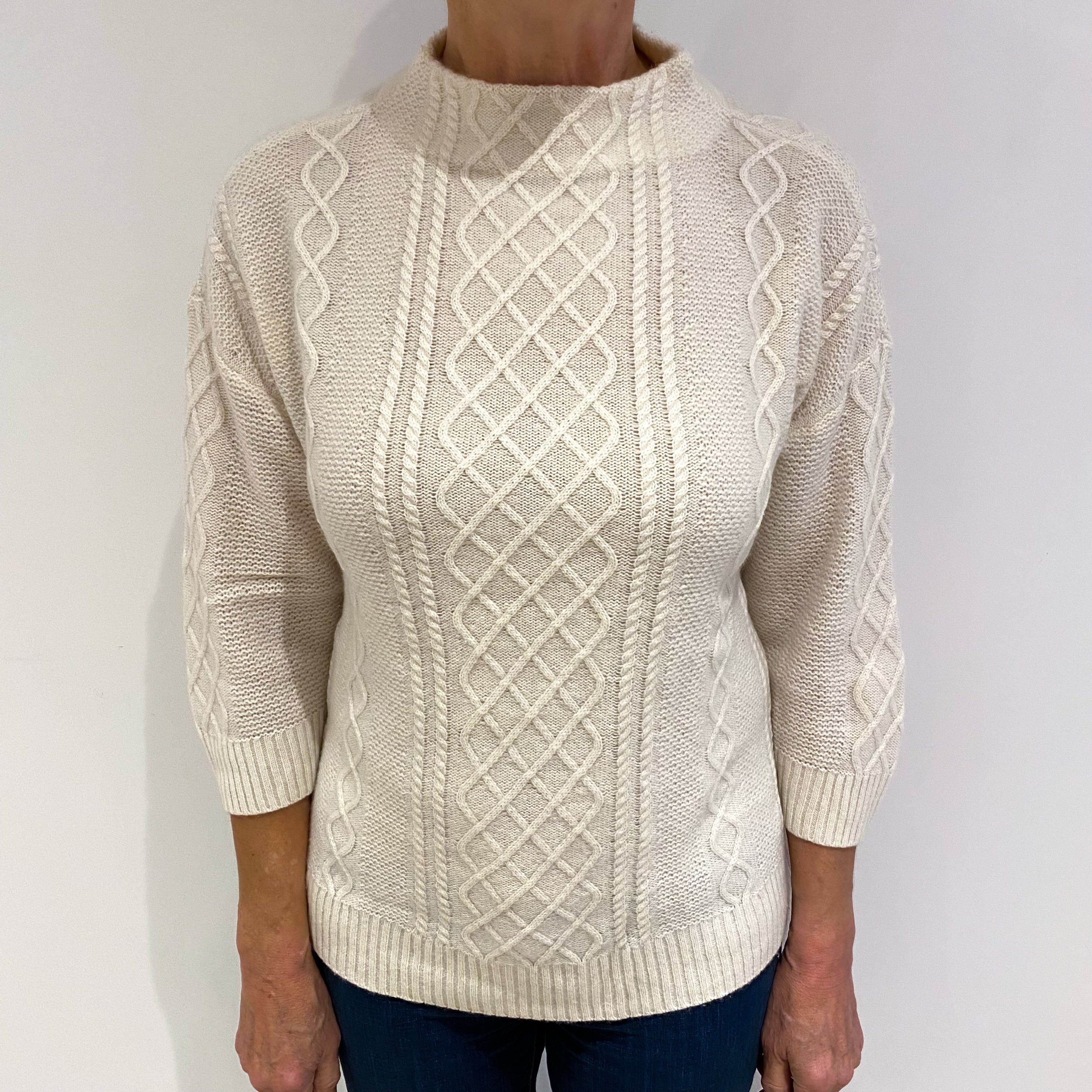 Cream Cashmere Turtle Neck Jumper Medium