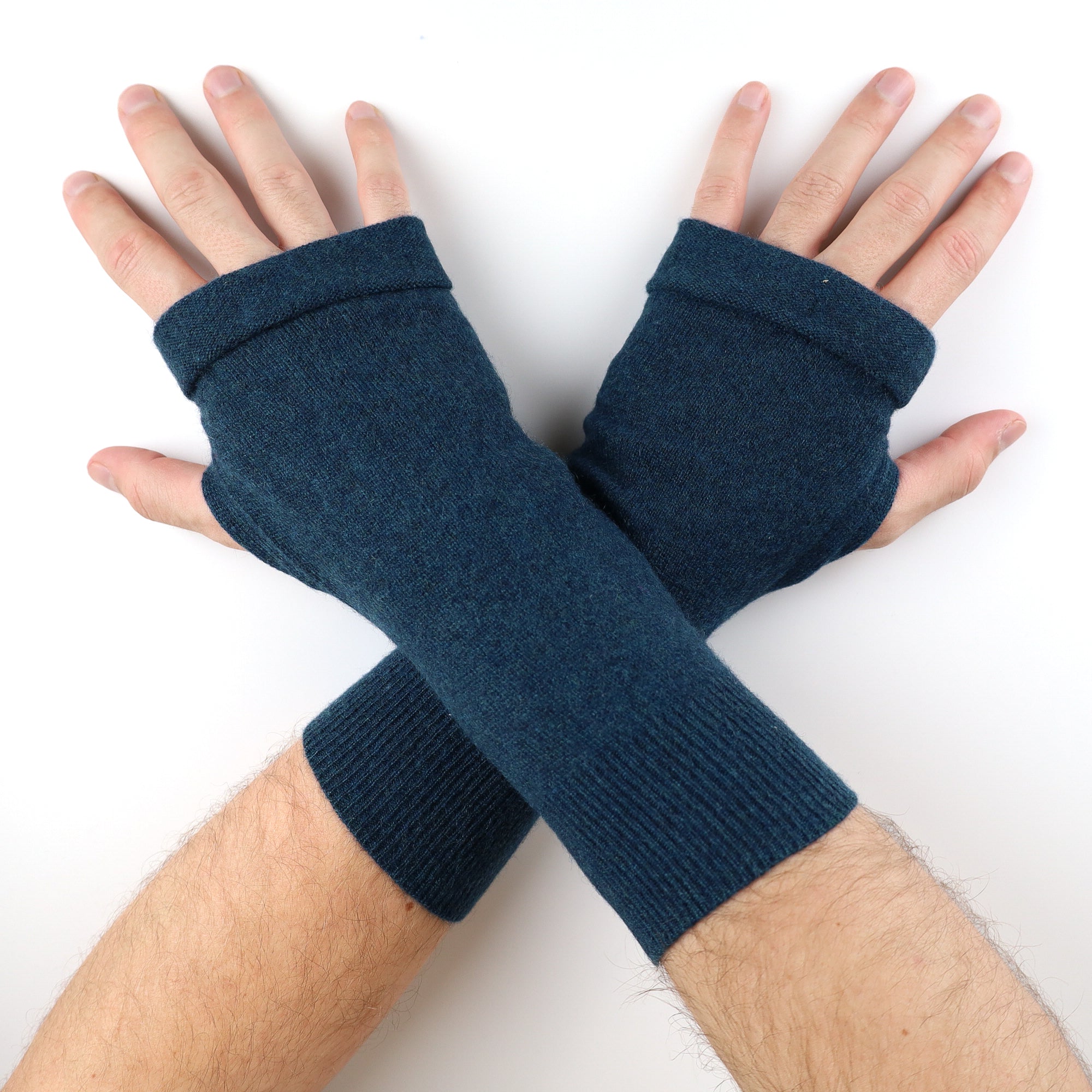 Men’s Bottle Green Fingerless Gloves