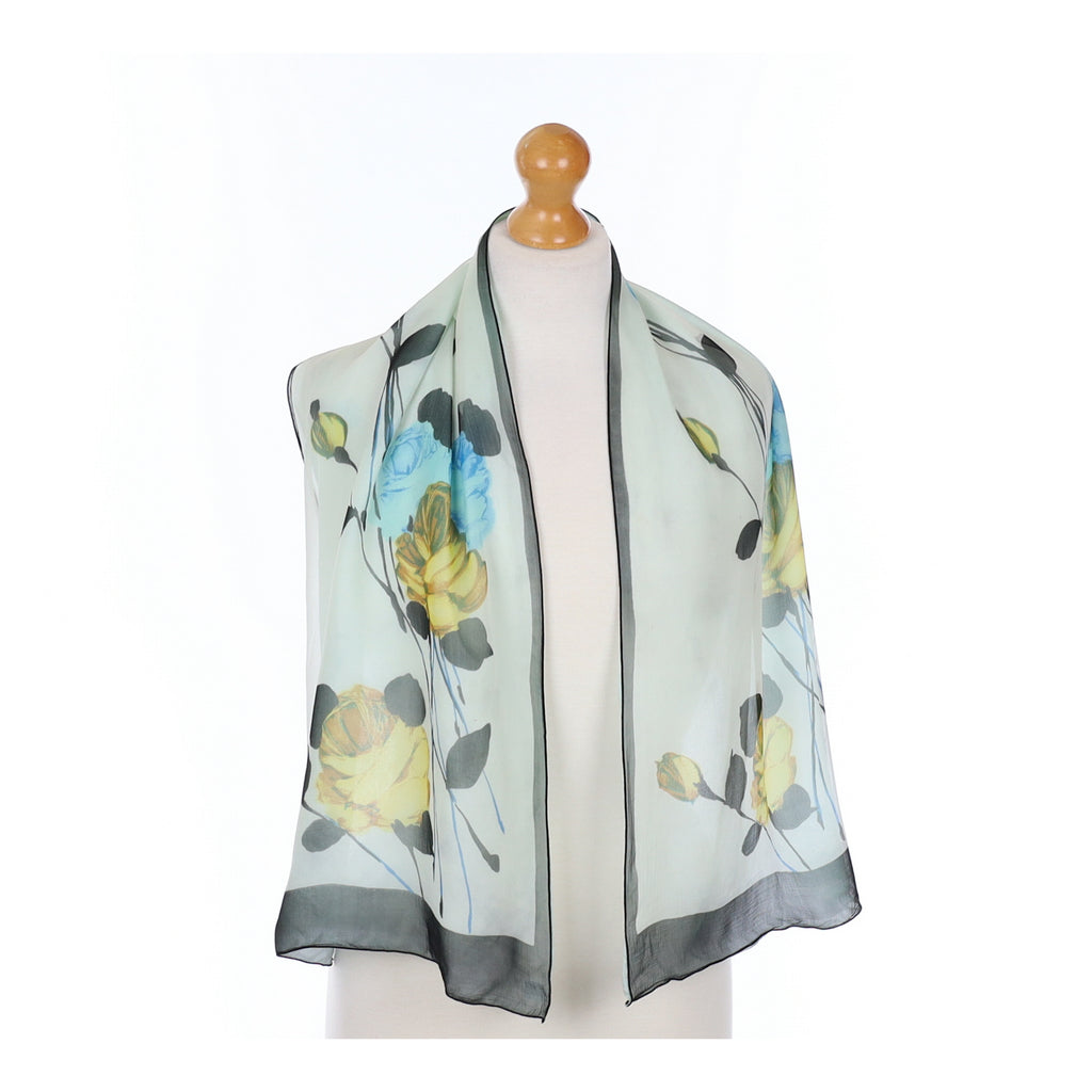 Maggy Rouff Designer Floral Silk Scarf